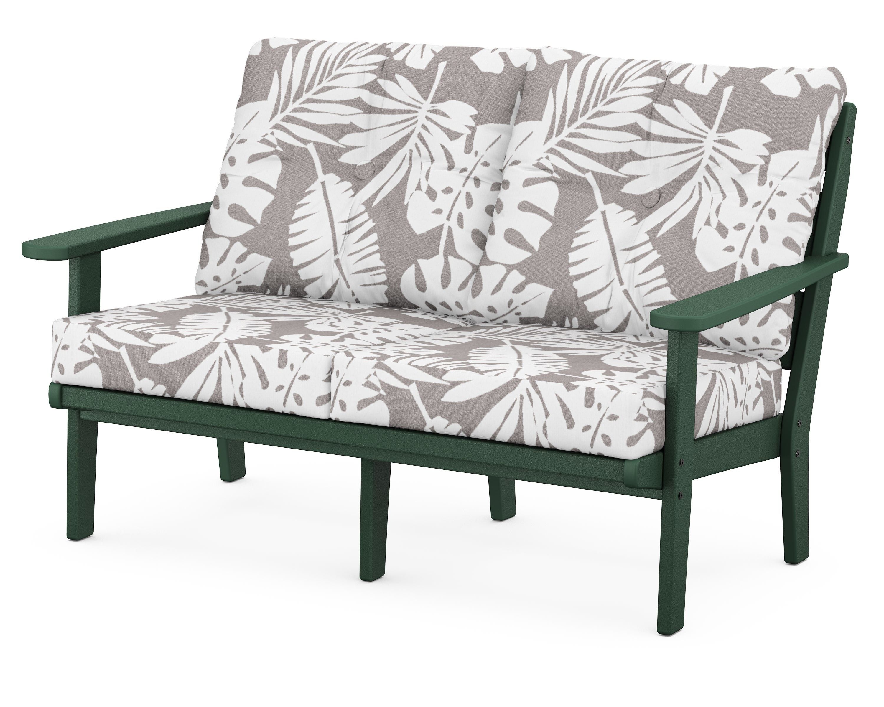 POLYWOOD® Lakeside Deep Seating Loveseat in Green / Leaf Grey Mist