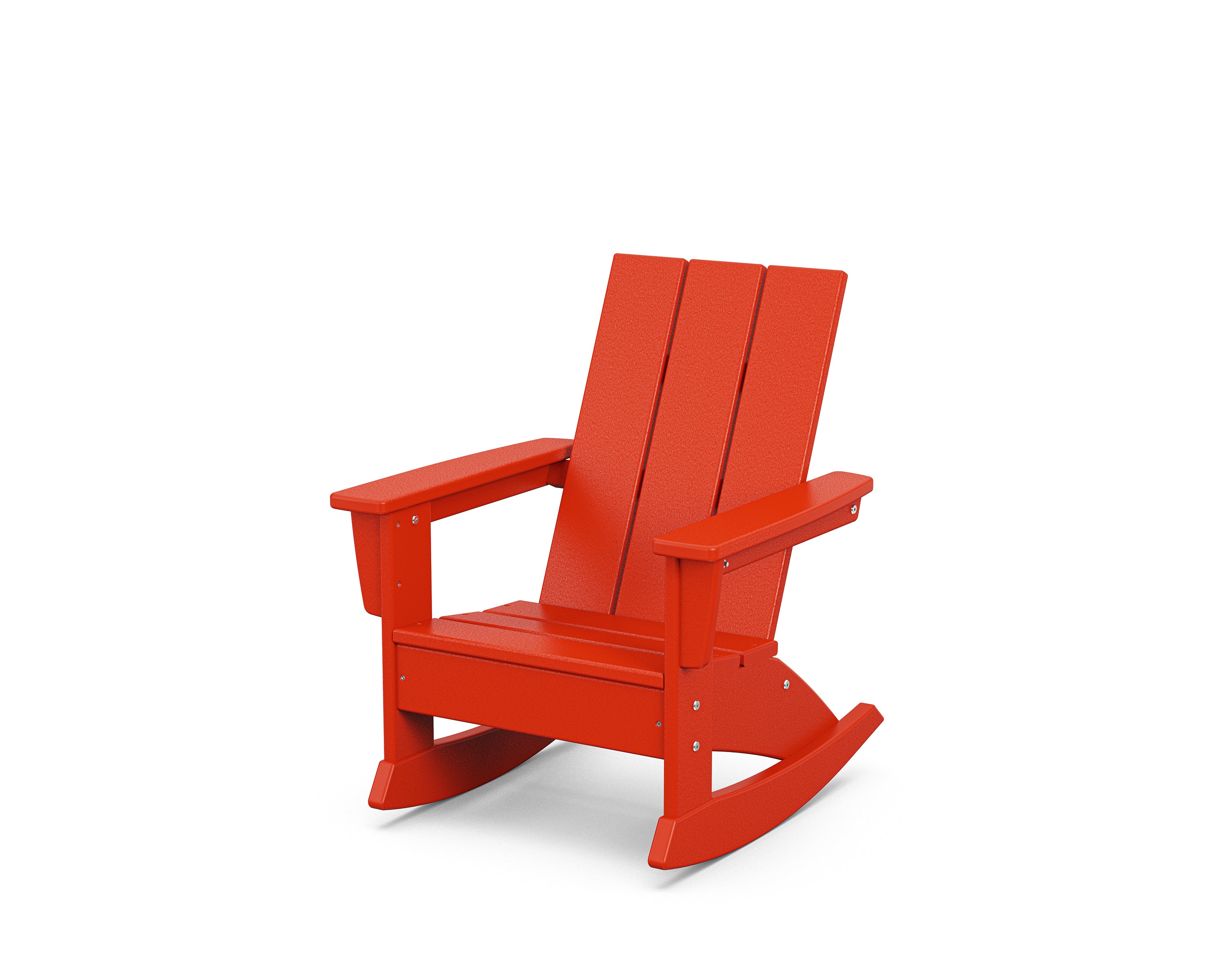 POLYWOOD® Kids Modern Adirondack Rocking Chair in Sunset Red