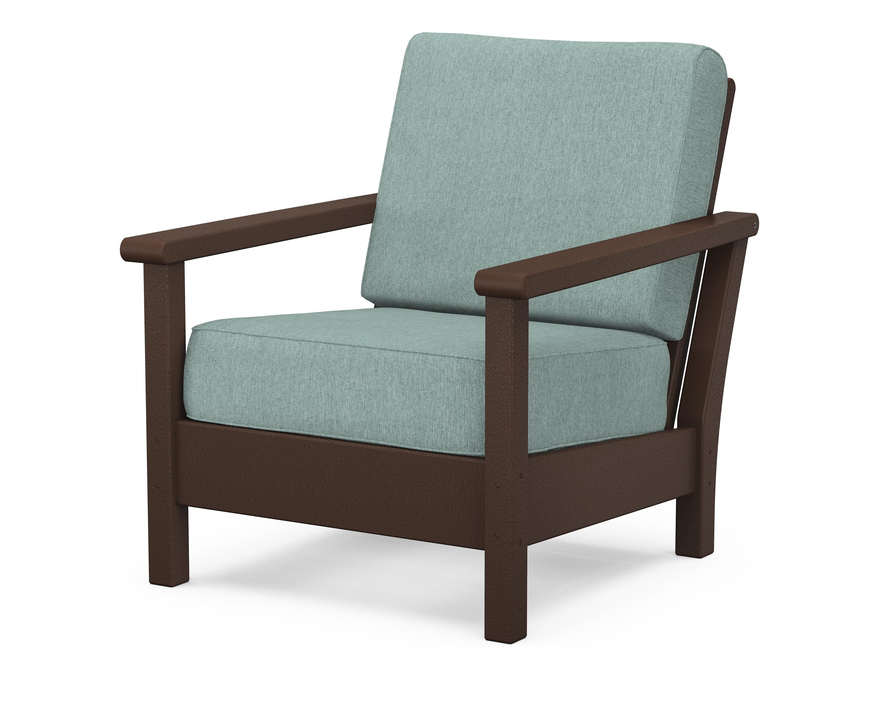POLYWOOD® Harbour Deep Seating Chair in Mahogany / Glacier Spa
