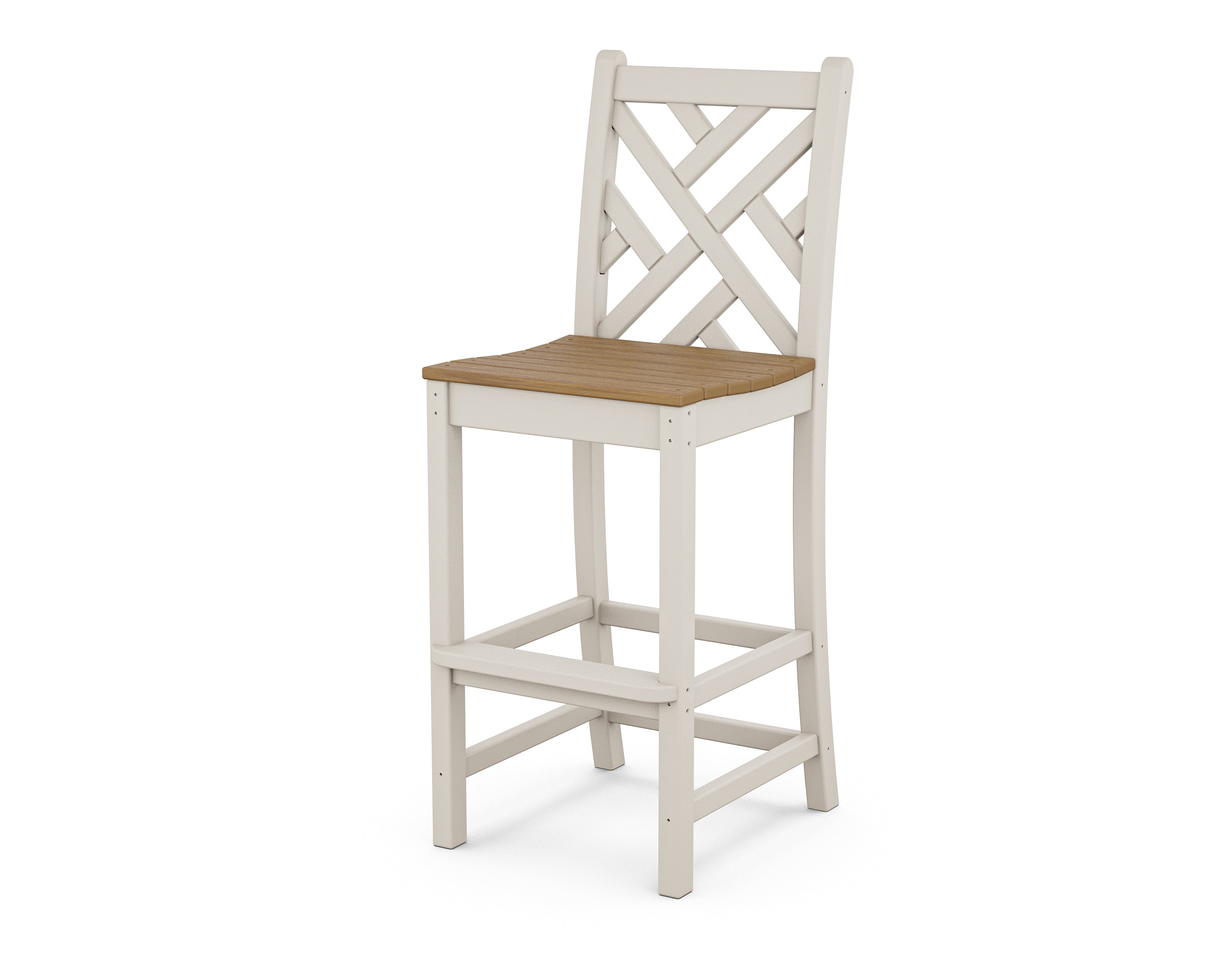 POLYWOOD® Chippendale Bar Side Chair in Sand / Natural