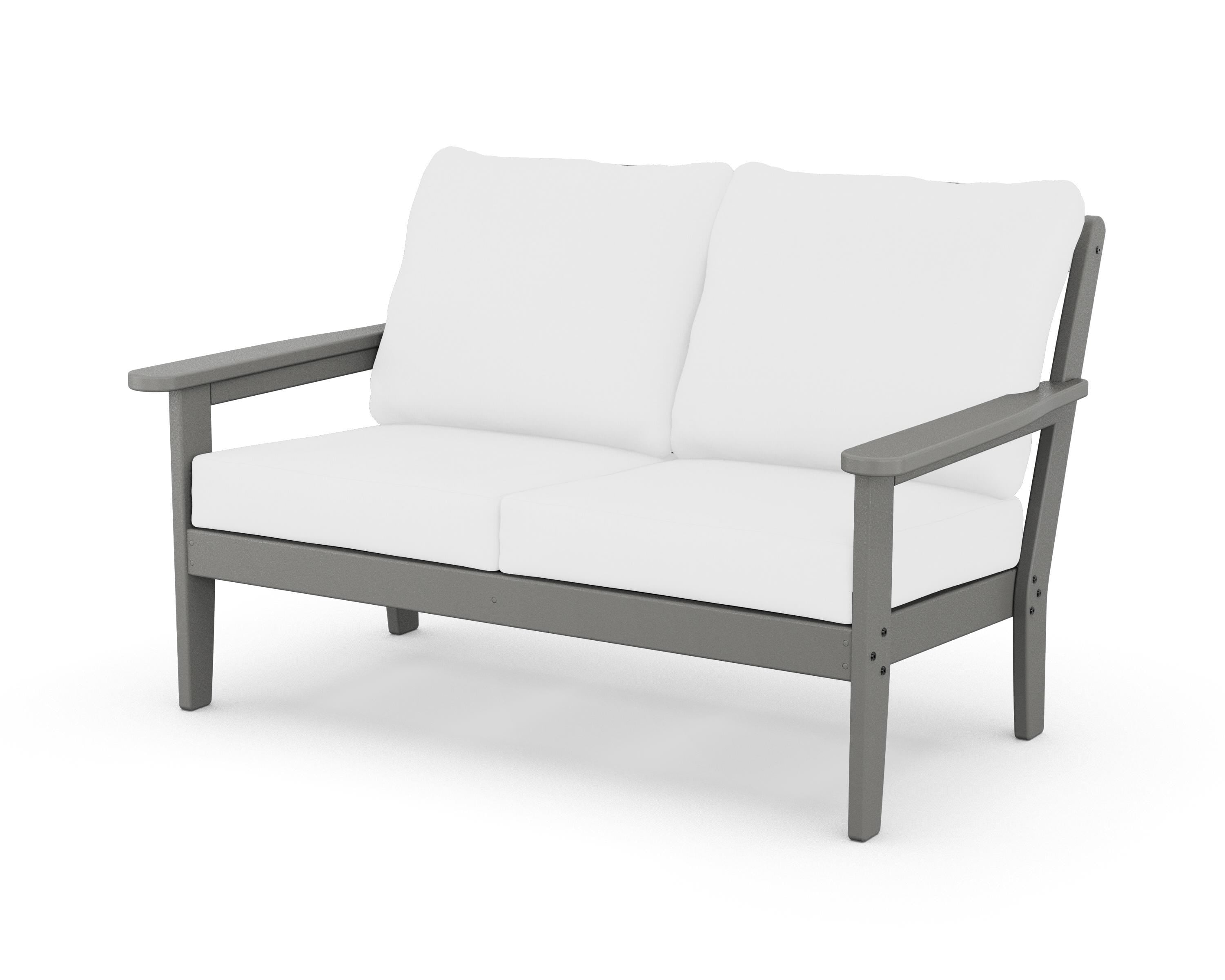 Country Living Cottage Deep Seating Loveseat in Slate Grey / Natural