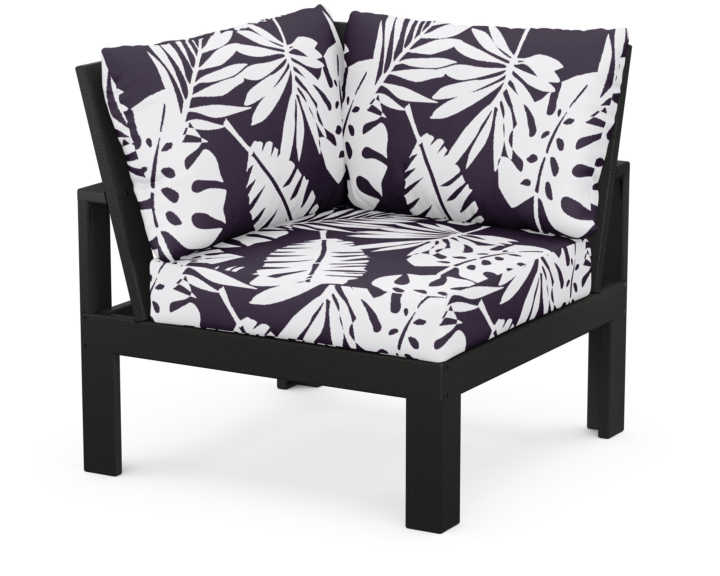 Unbranded Modular Corner Chair in Black / Leaf Navy