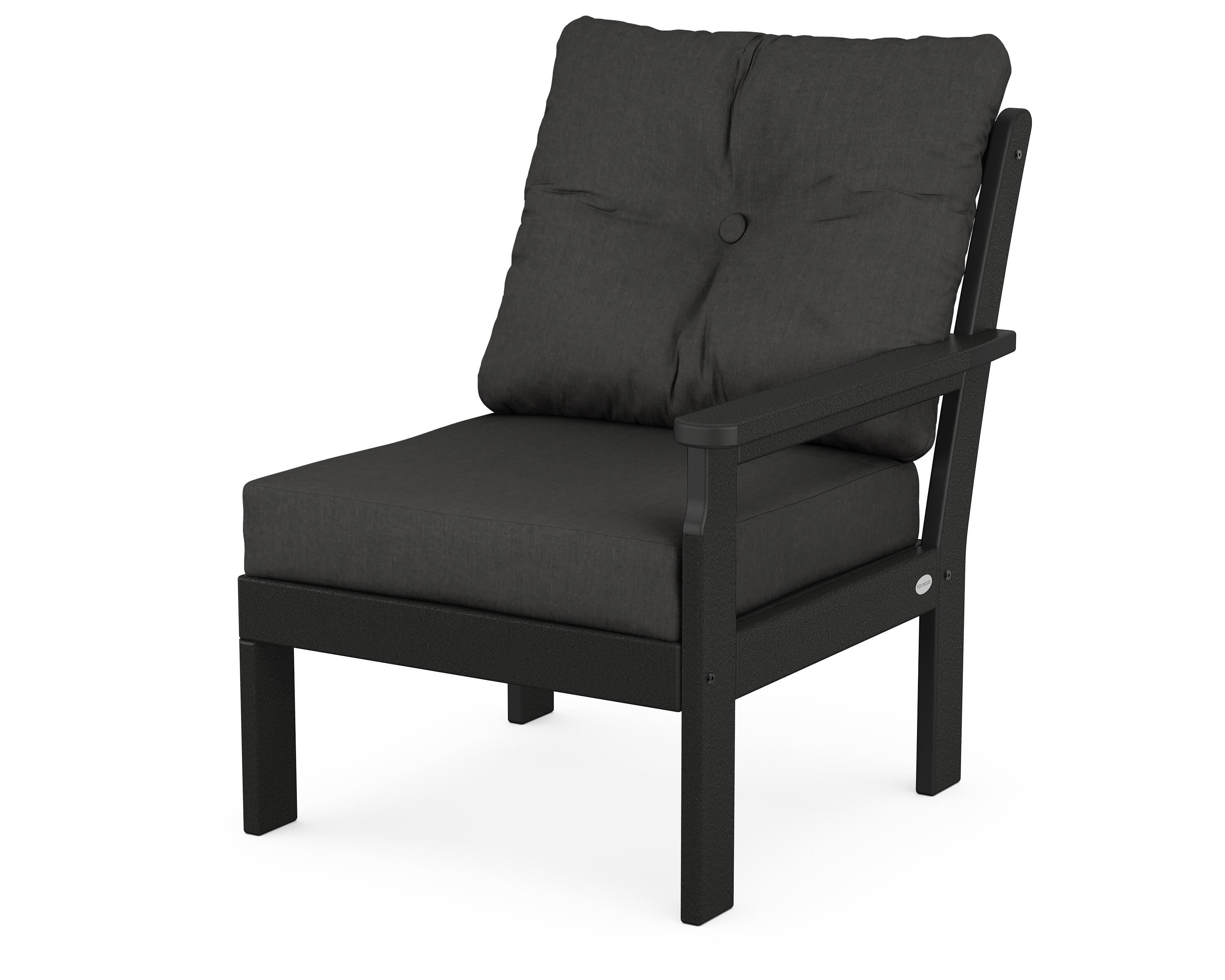 POLYWOOD® Vineyard Modular Right Arm Chair in Black / Spectrum Carbon