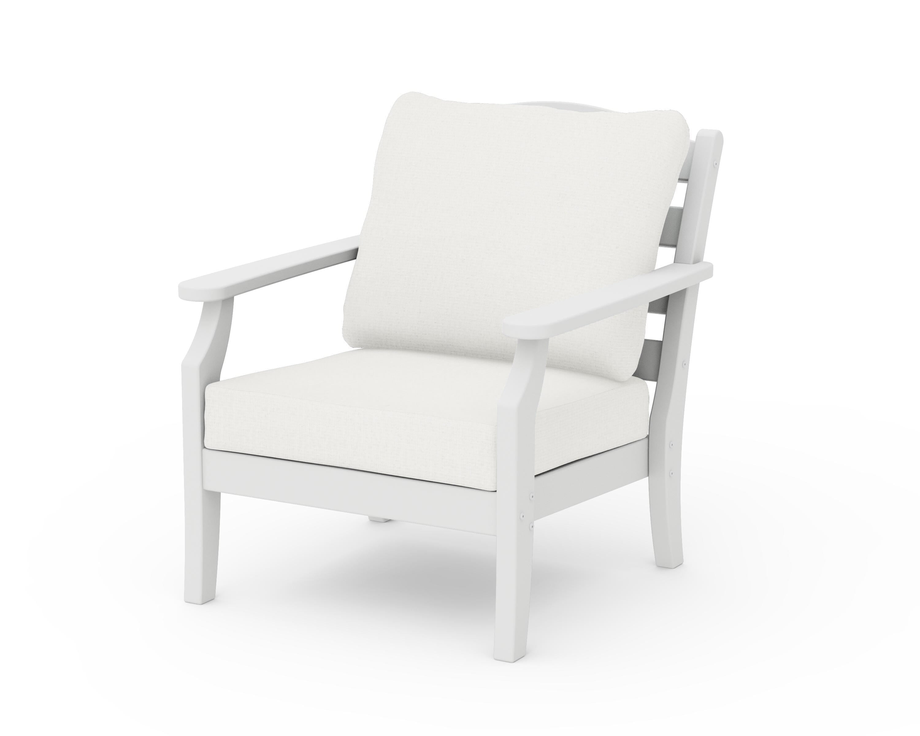 Draper James™ by POLYWOOD® Savannah Deep Seating Chair in White / Natural Linen