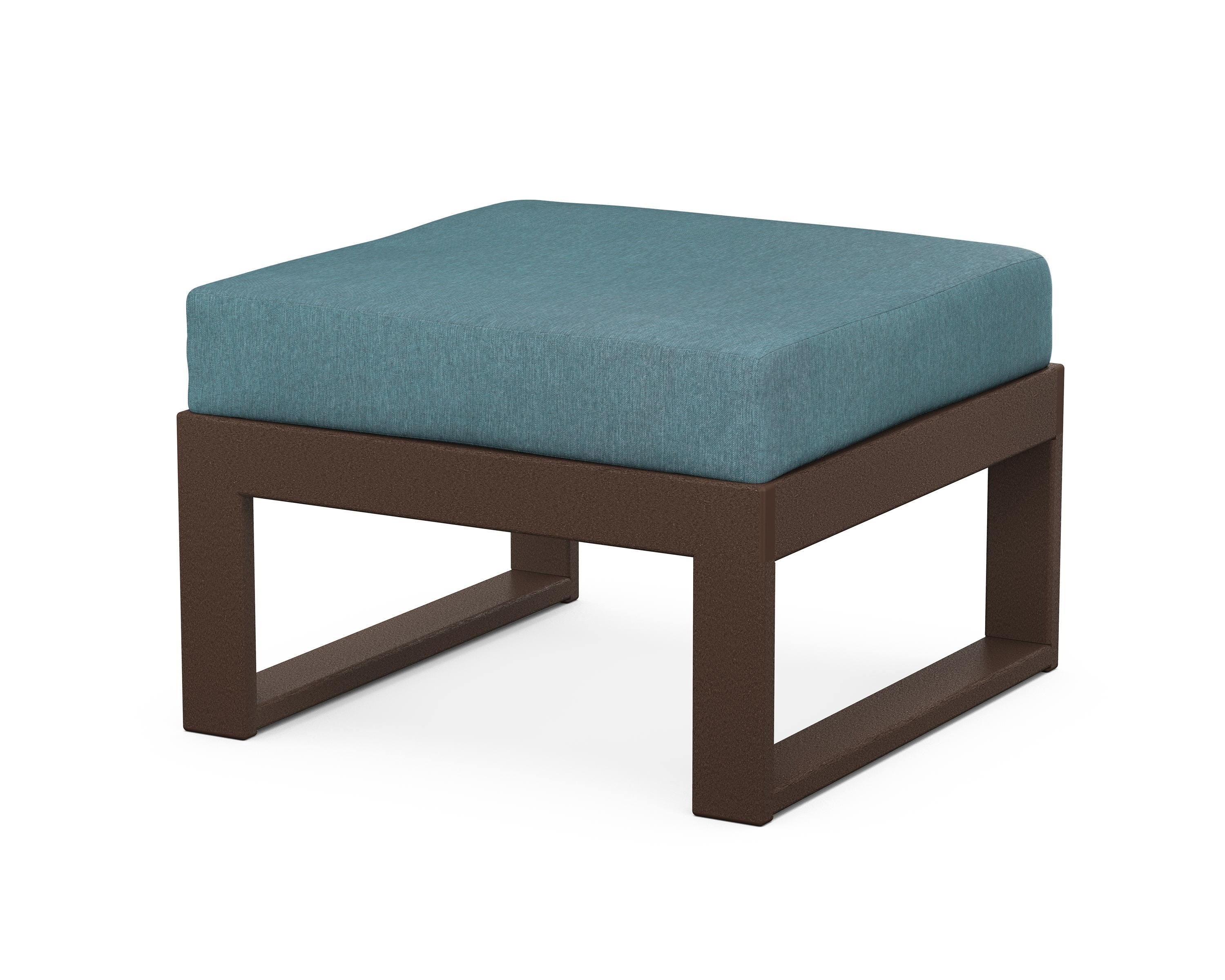 Unbranded Modular Ottoman - Modern in Mahogany / Ocean Teal