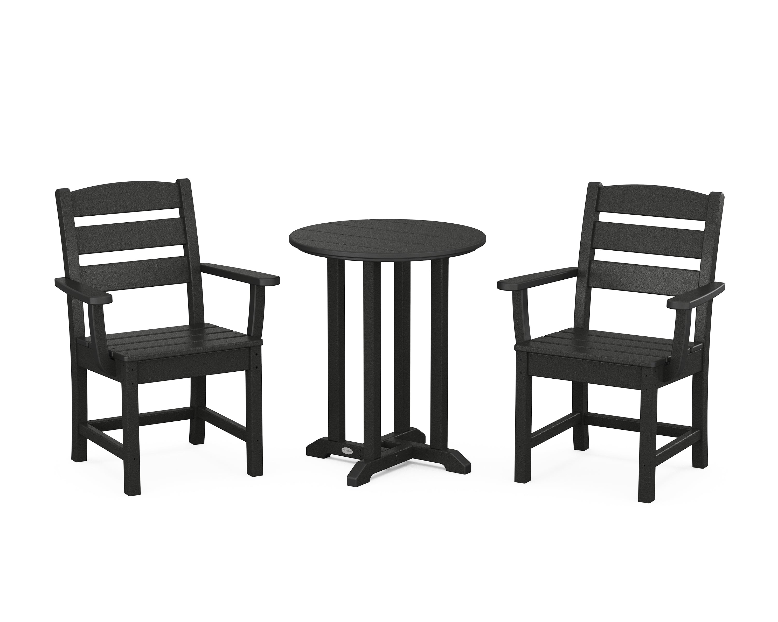 POLYWOOD® Lakeside 3-Piece Round Bistro Dining Set in Black