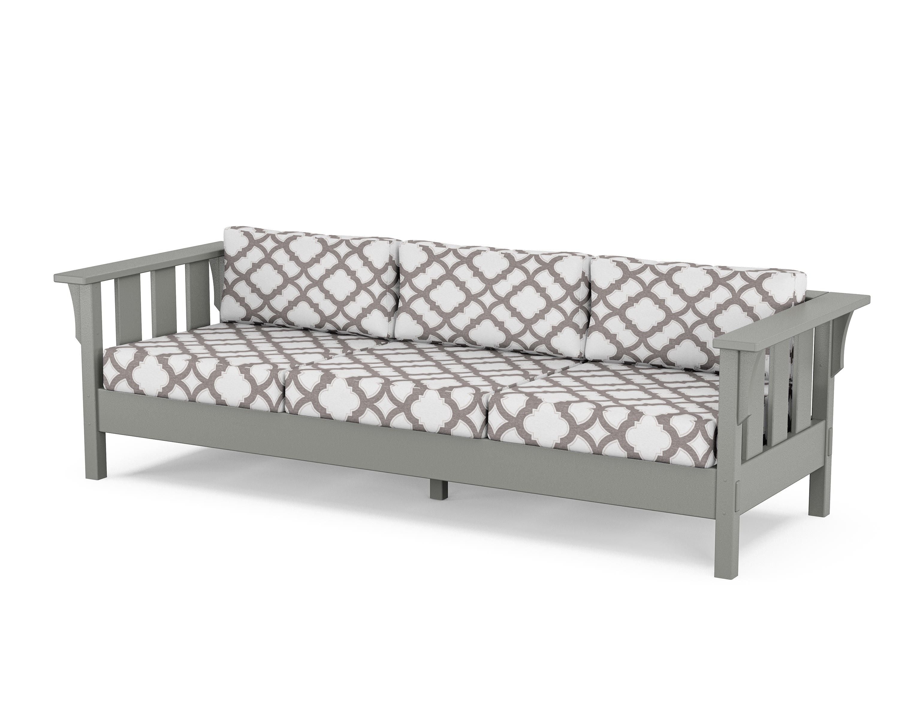 Martha Stewart by POLYWOOD® Acadia Deep Seating Sofa in Slate Grey / Trellis Grey Mist
