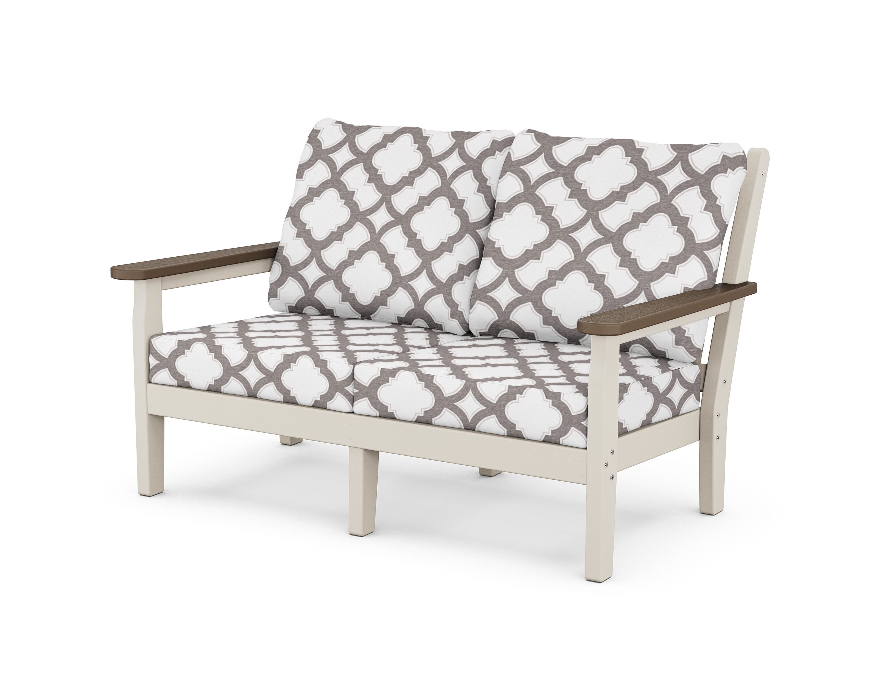 POLYWOOD® Chippendale Deep Seating Loveseat in Sand / Kona / Trellis Grey Mist