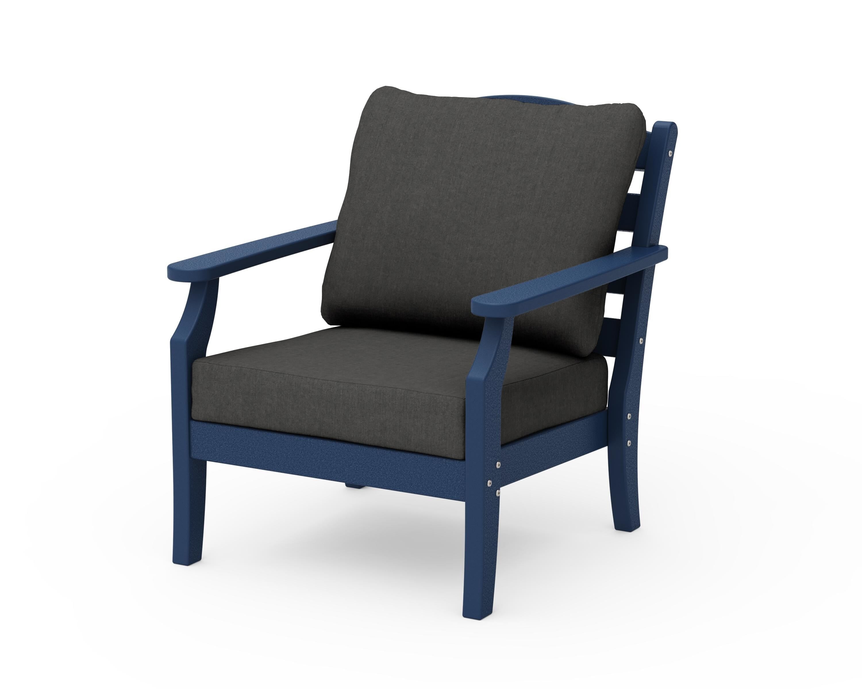 Draper James™ by POLYWOOD® Savannah Deep Seating Chair in Navy / Spectrum Carbon
