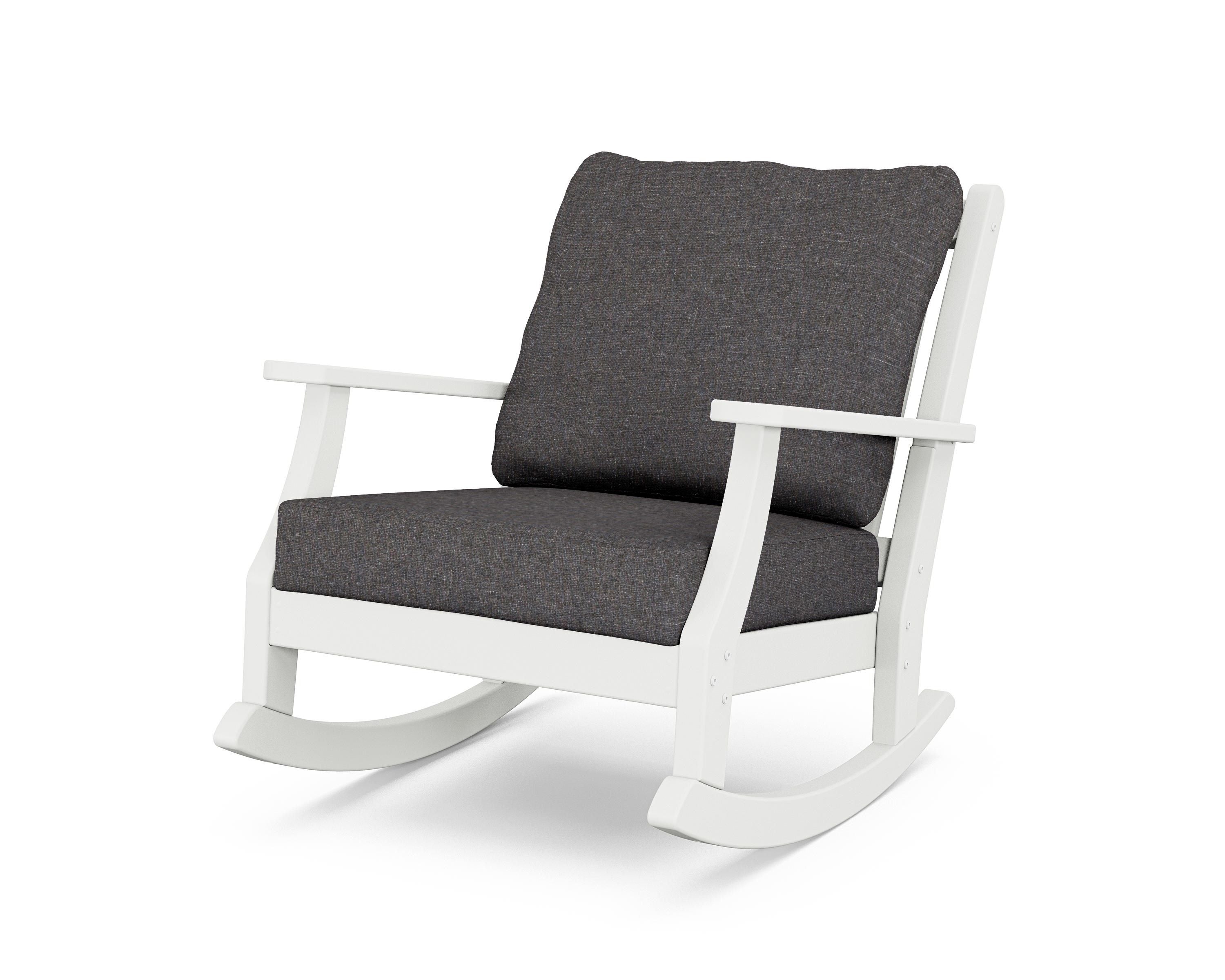 Country Living Wovendale Deep Seating Rocking Chair in White / Ash Charcoal