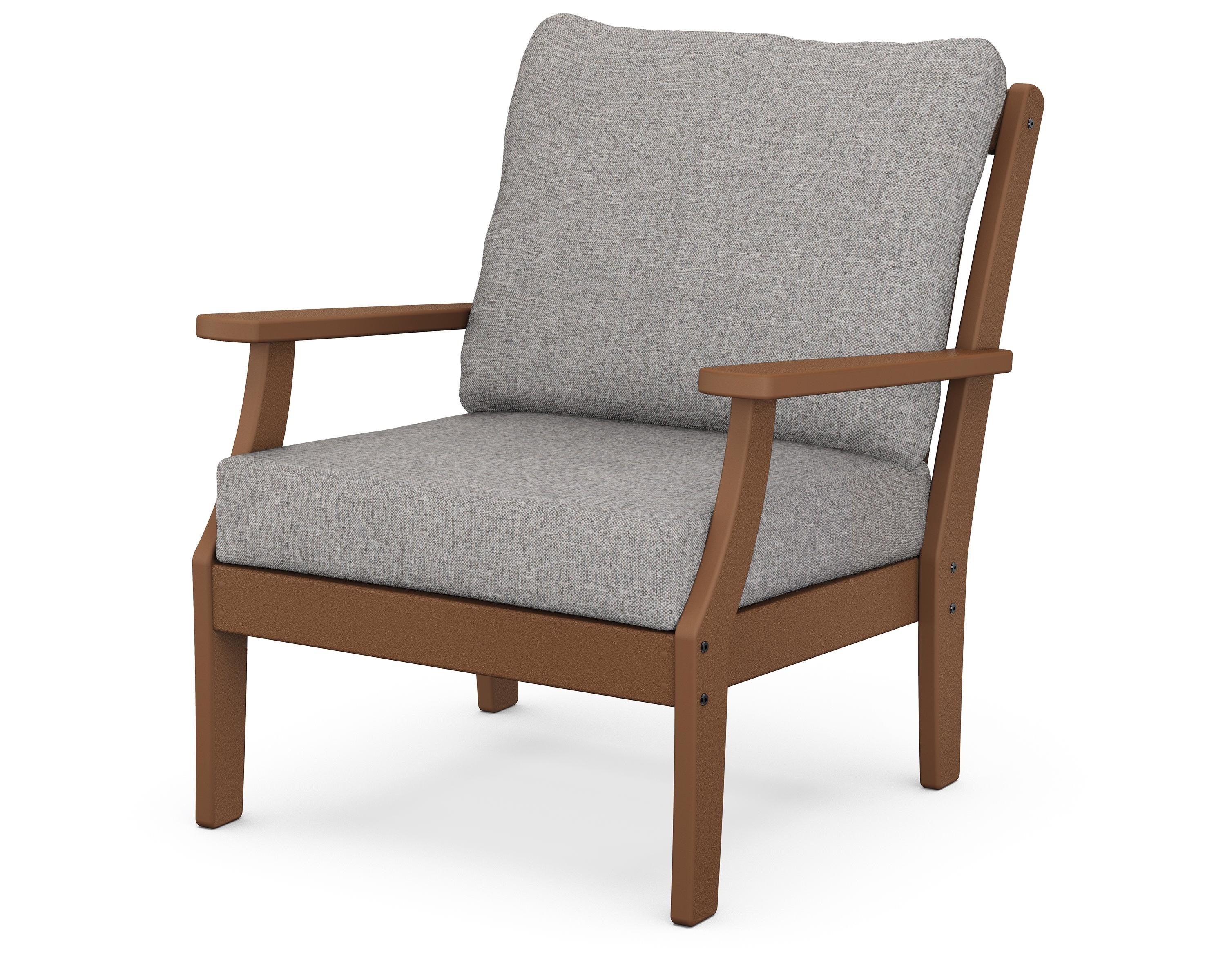 POLYWOOD® Braxton Deep Seating Chair in Teak / Grey Mist