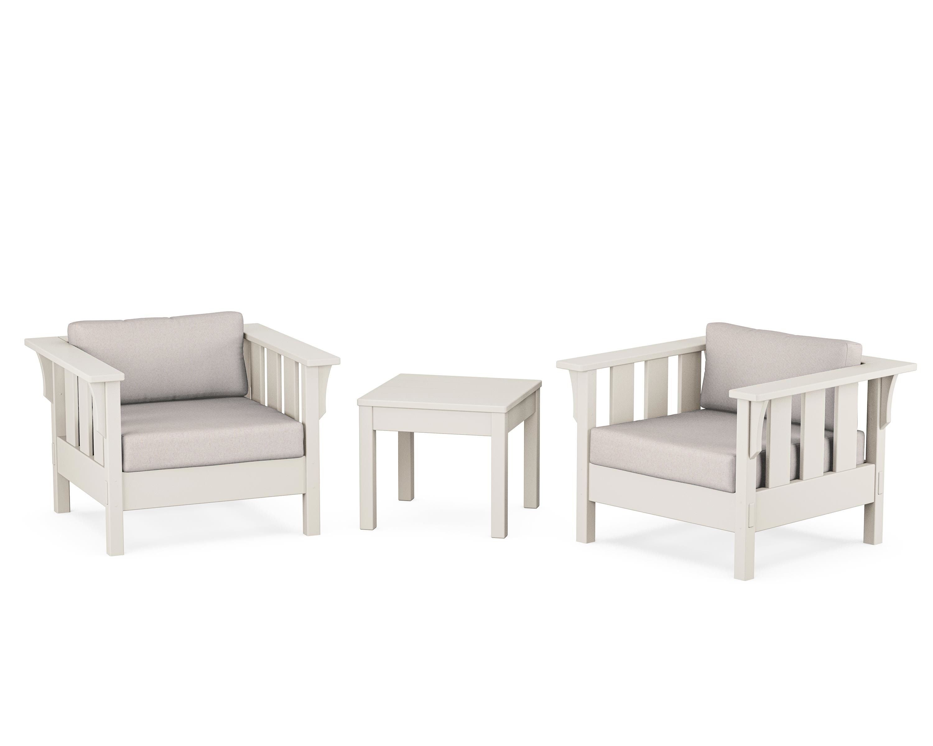 Martha Stewart by POLYWOOD® Acadia 3-Piece Deep Seating Set in Sand / Dune Burlap