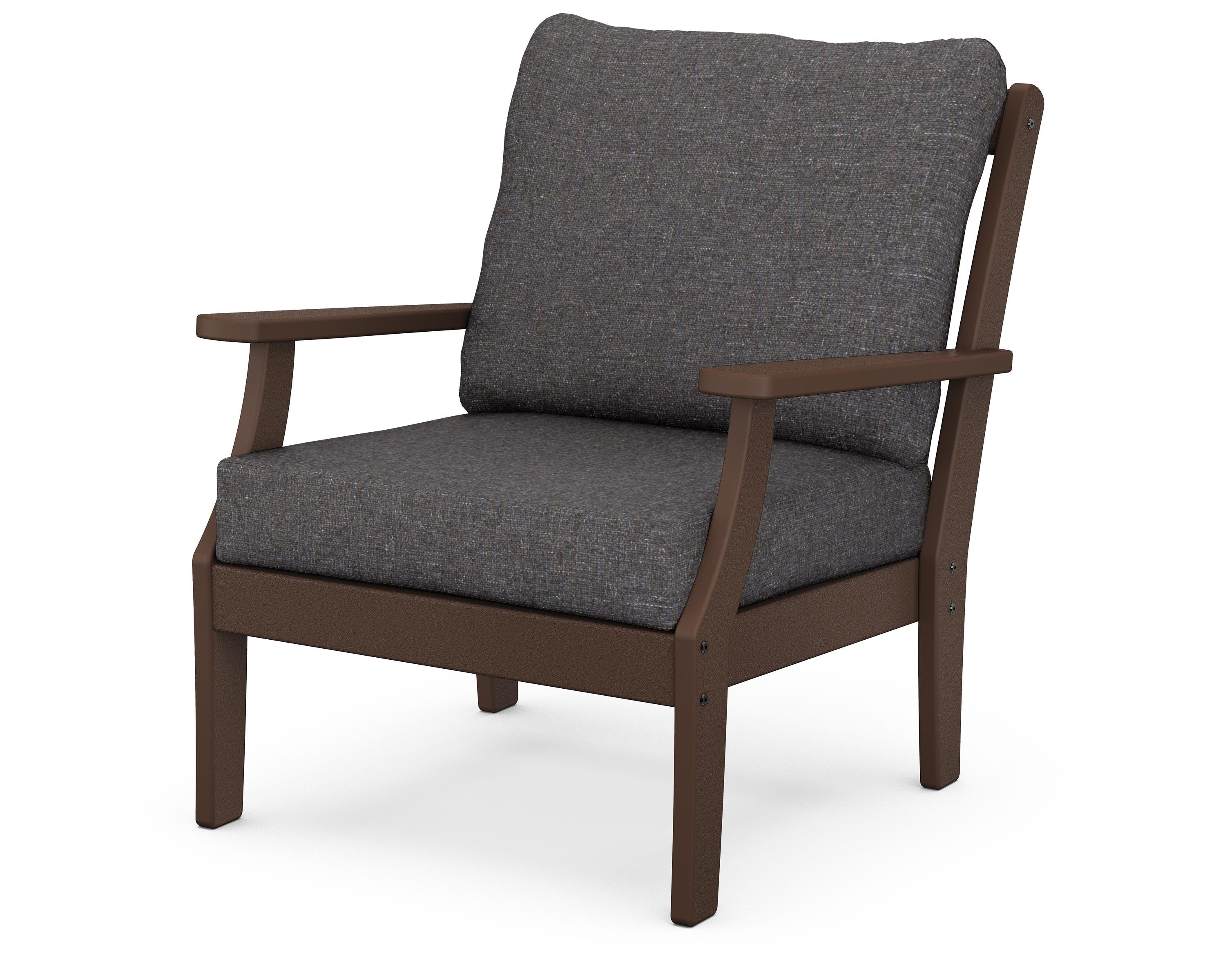 POLYWOOD® Braxton Deep Seating Chair in Mahogany / Ash Charcoal