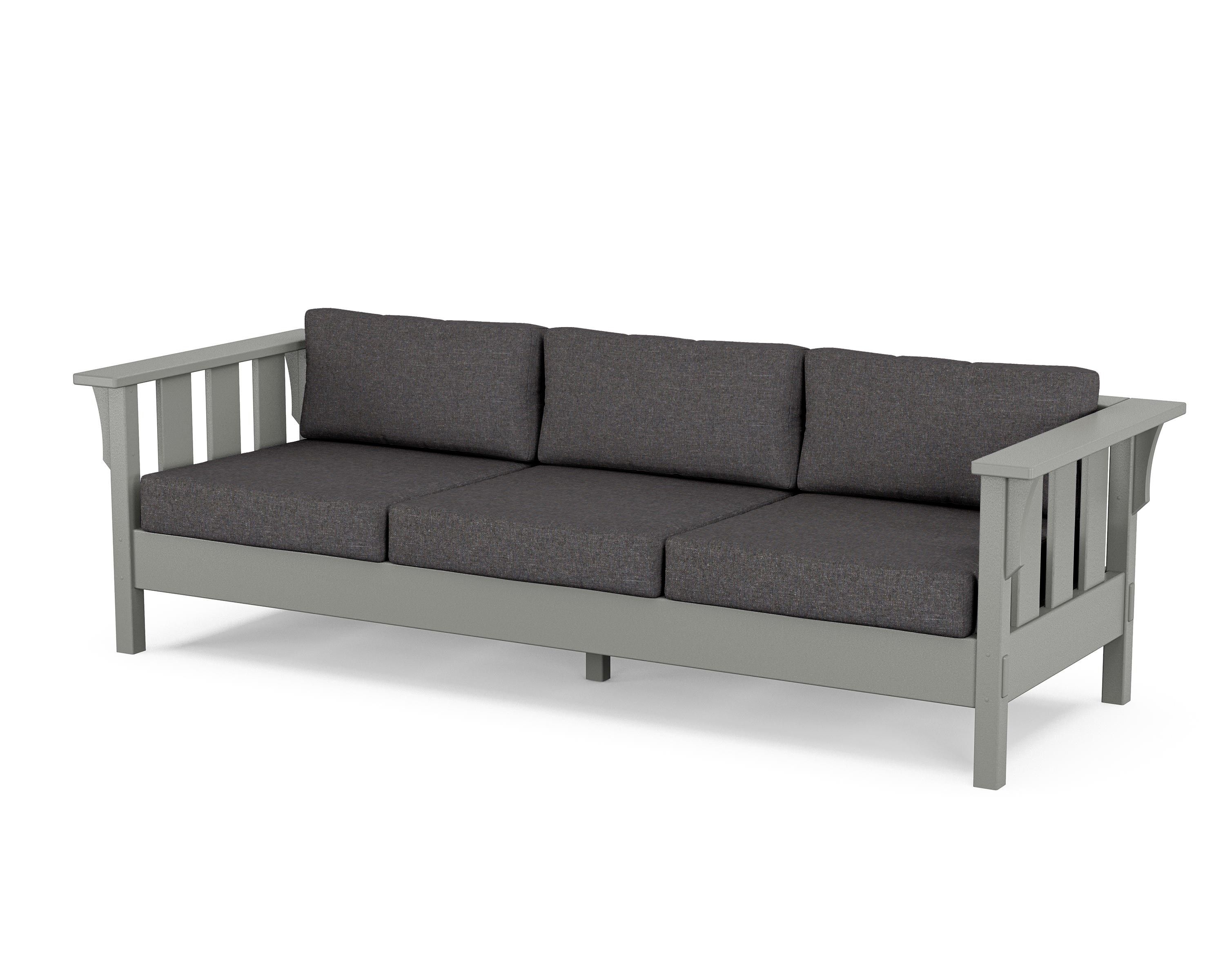 Martha Stewart by POLYWOOD® Acadia Deep Seating Sofa in Slate Grey / Ash Charcoal