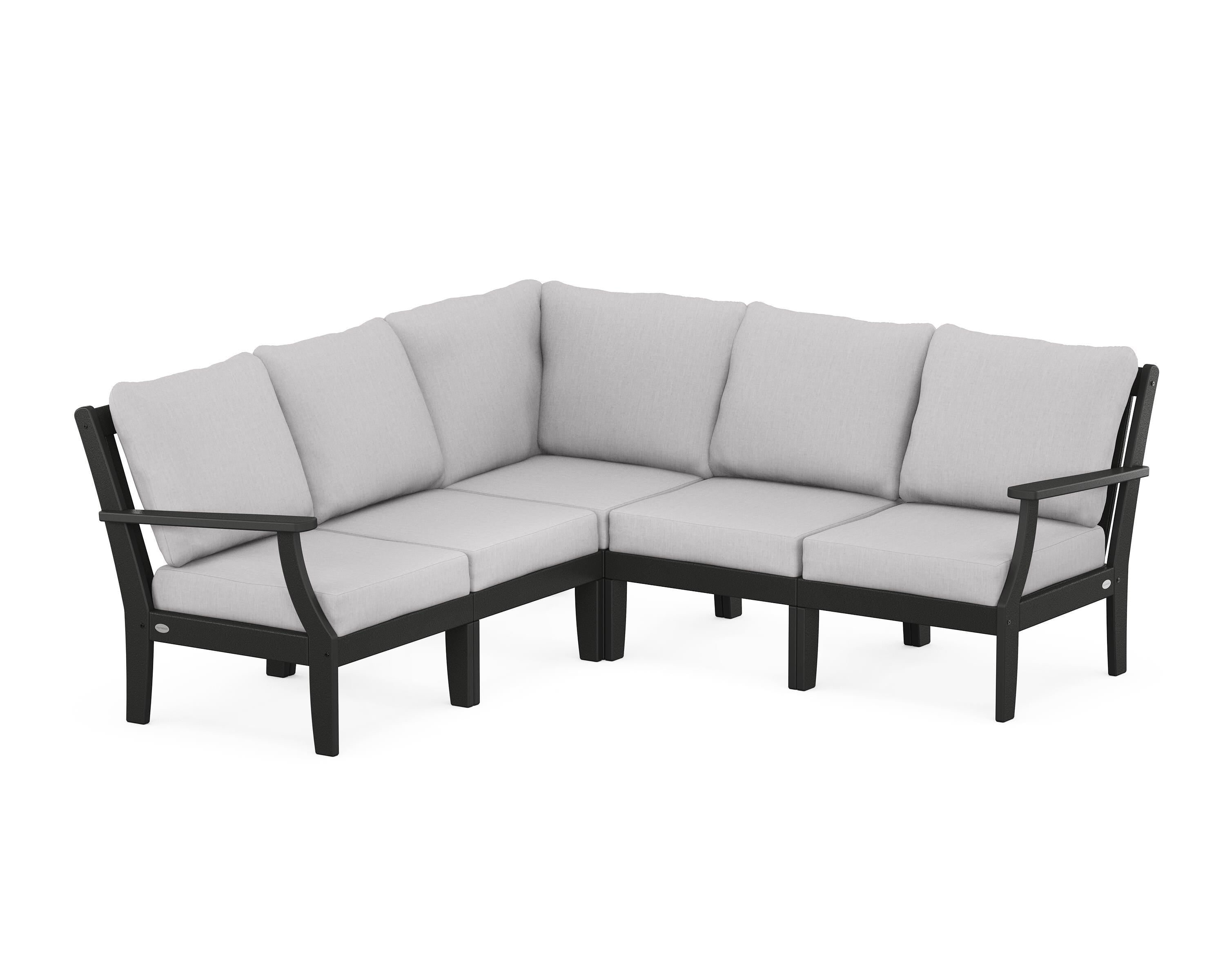 POLYWOOD® Braxton Modular 5-Piece Deep Seating Set in Black / Granite