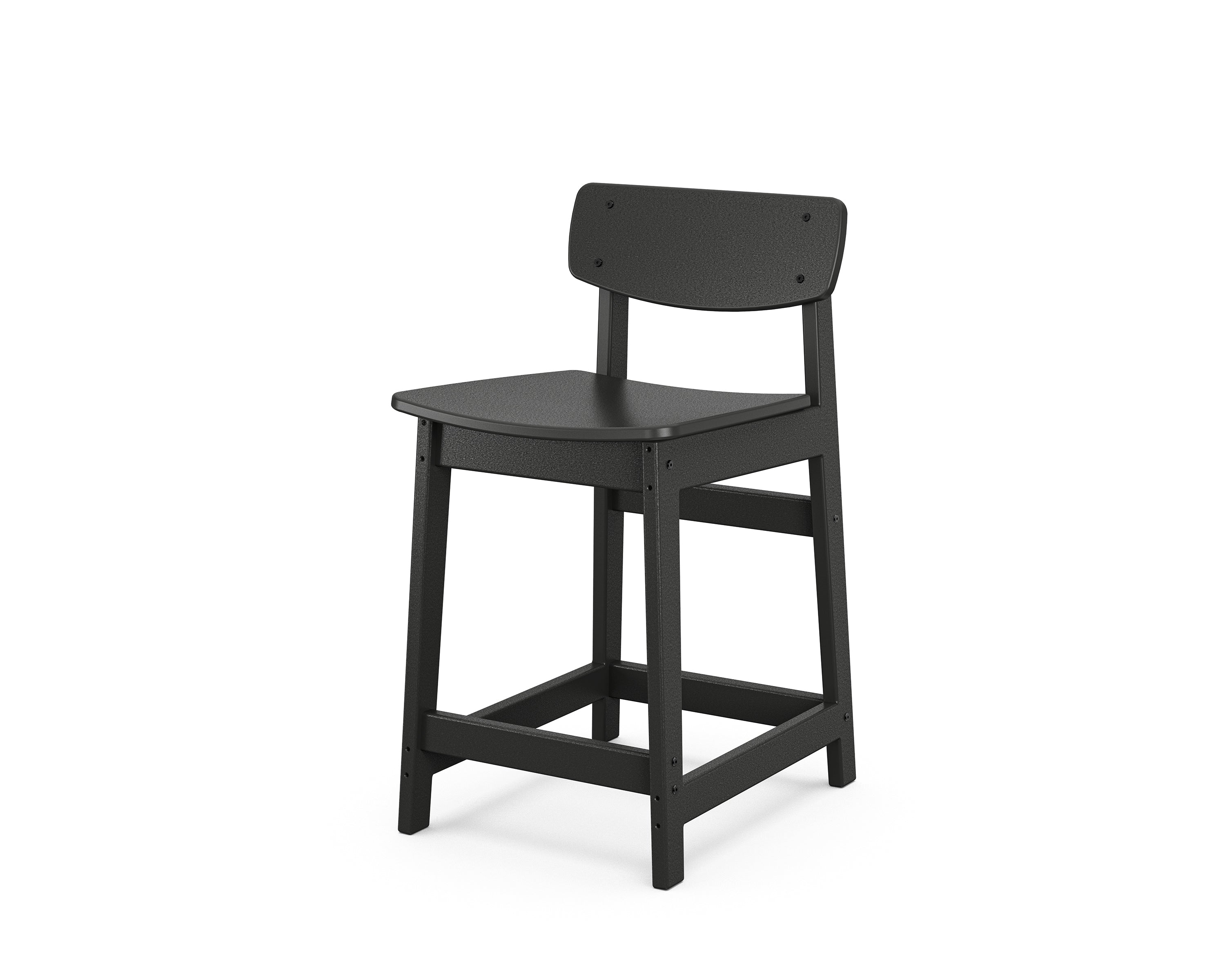 POLYWOOD® Modern Studio Urban Lowback Counter Chair in Black
