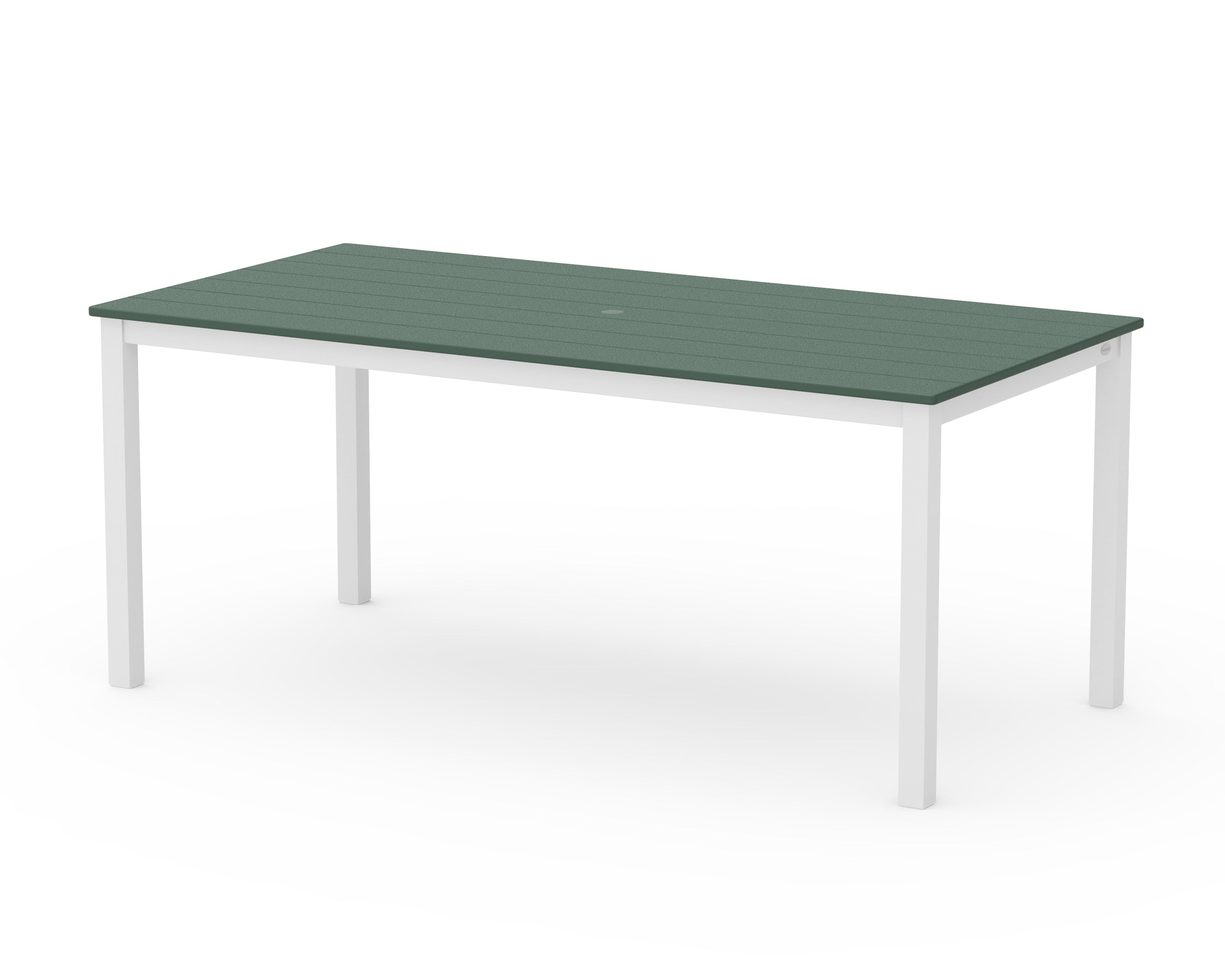 POLYWOOD® Main Street 36" x 72" Dining Table in White / Green