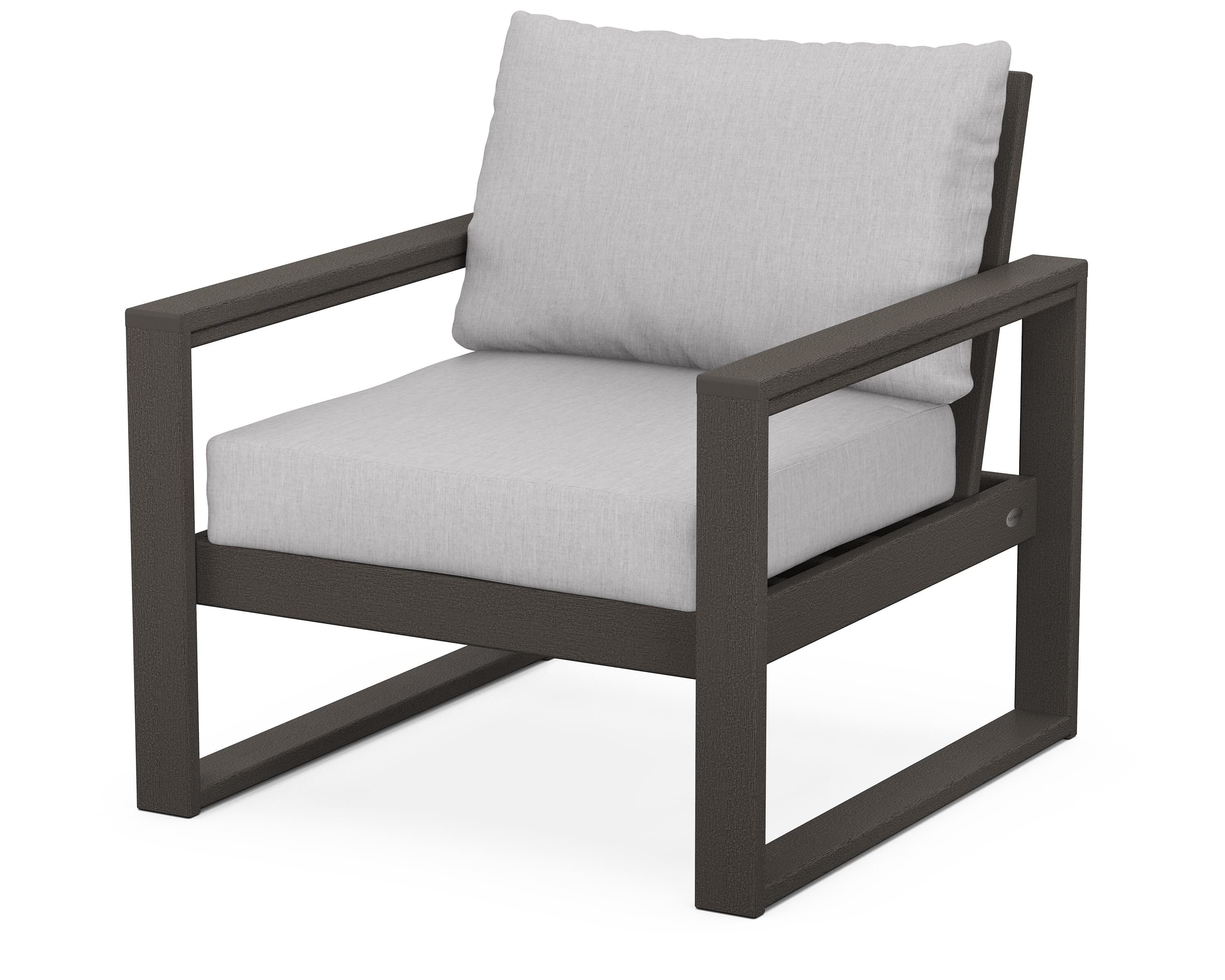 POLYWOOD® EDGE Club Chair in Vintage Coffee / Granite
