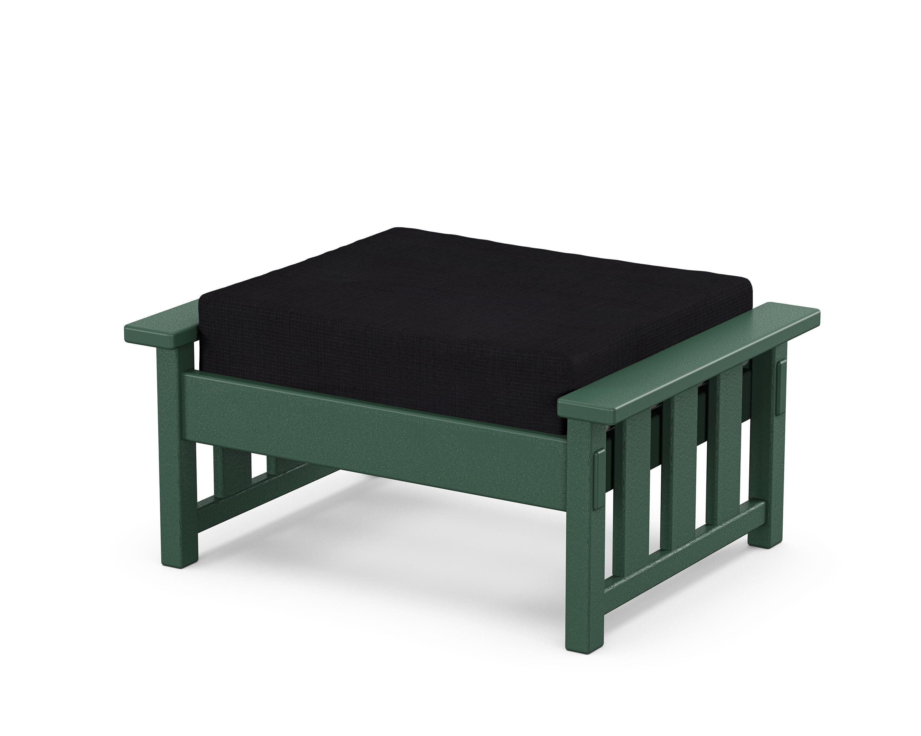 Martha Stewart by POLYWOOD® Acadia Deep Seating Ottoman in Green / Midnight Linen