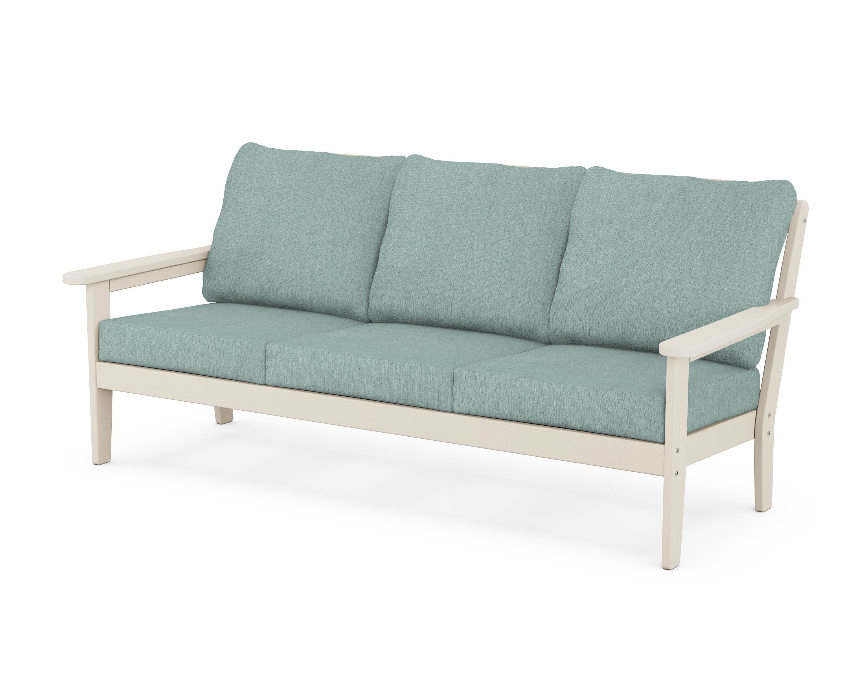 Country Living Cottage Deep Seating Sofa in Sand / Glacier Spa