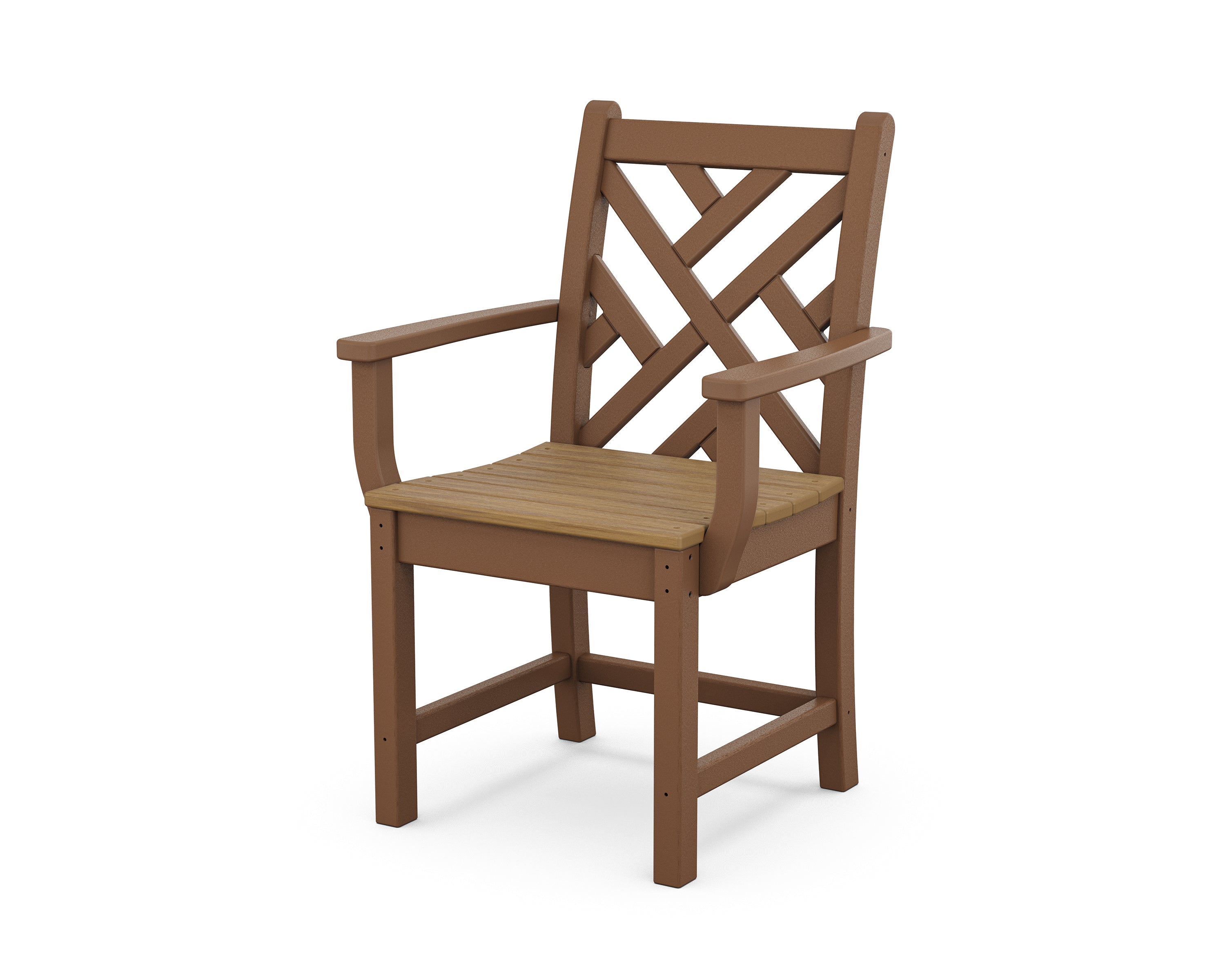 POLYWOOD® Chippendale Dining Arm Chair in Teak / Natural
