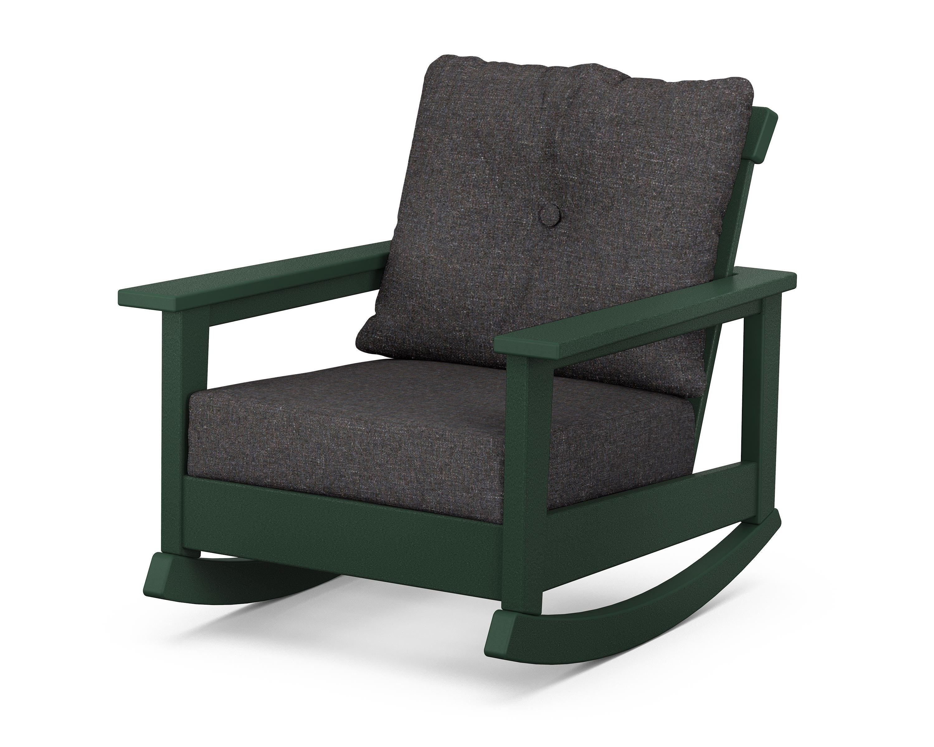 POLYWOOD® Prescott Deep Seating Rocking Chair in Green / Ash Charcoal
