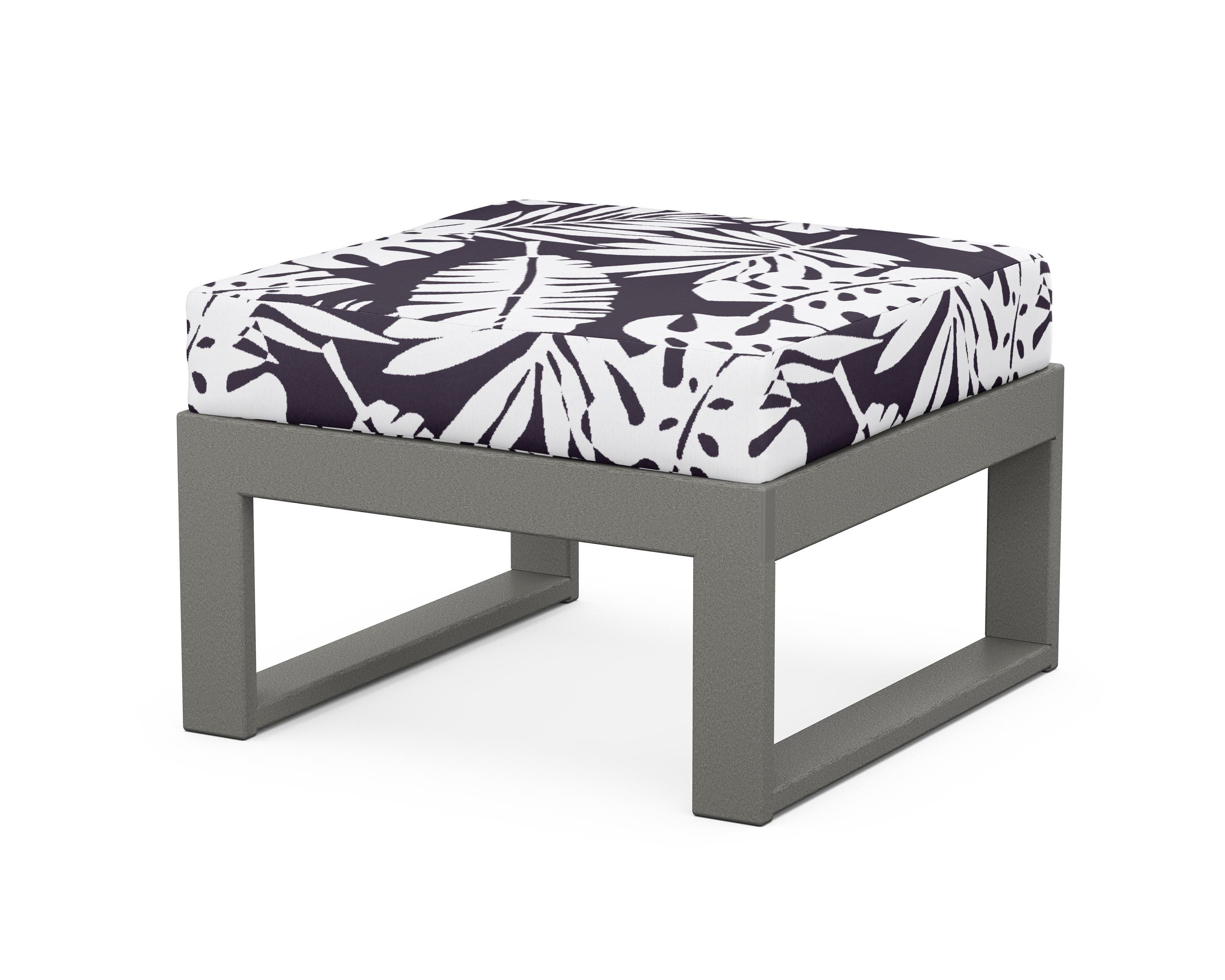Unbranded Modular Ottoman - Modern in Slate Grey / Leaf Navy