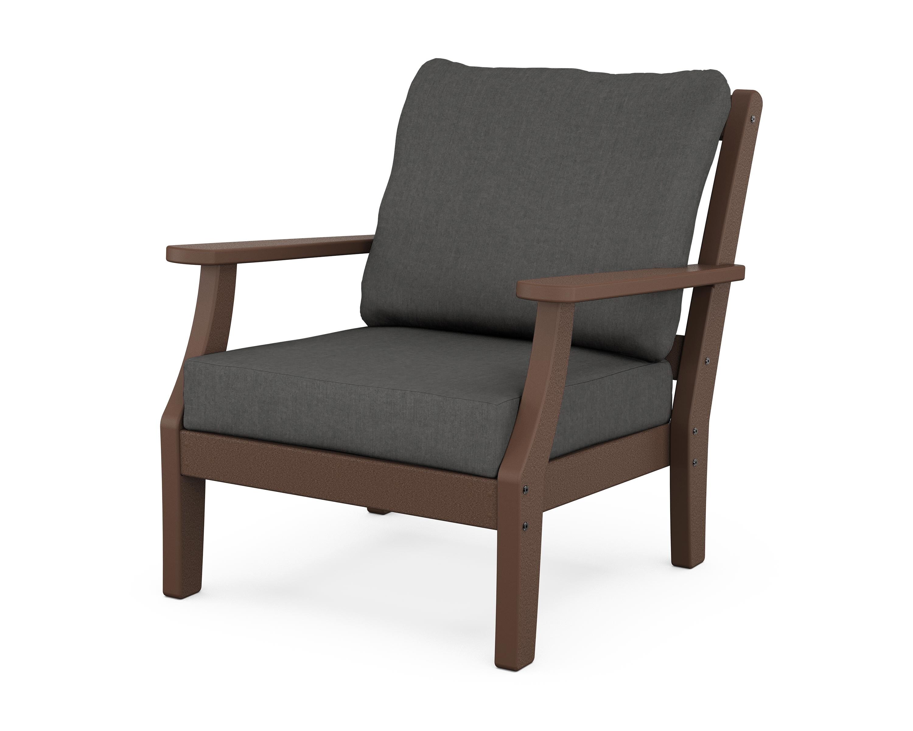 Martha Stewart by POLYWOOD® Chinoiserie Deep Seating Chair in Mahogany / Spectrum Carbon
