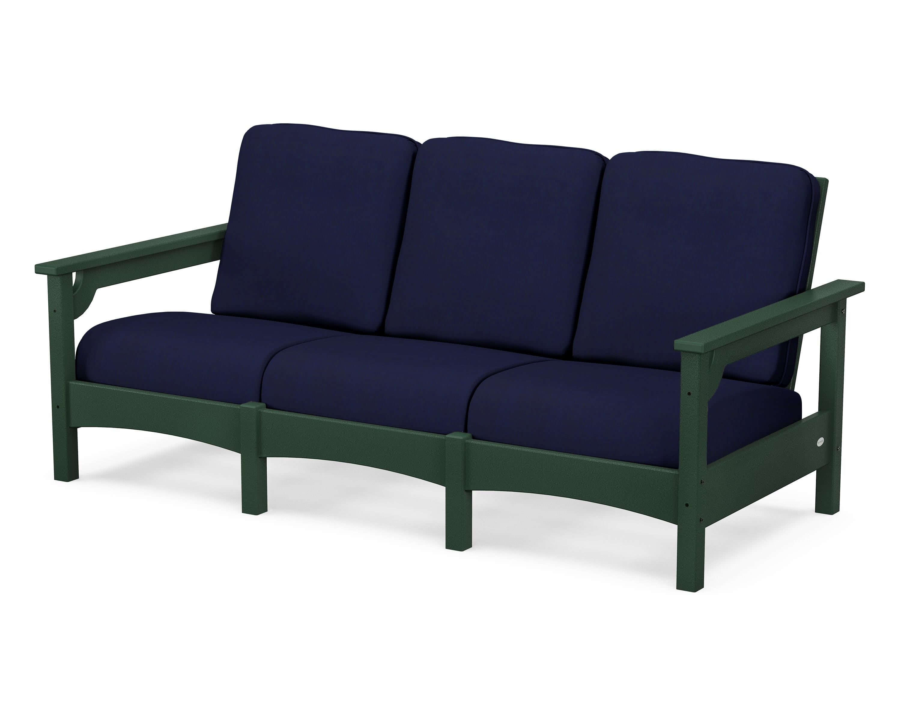POLYWOOD® Club Sofa in Green / Navy