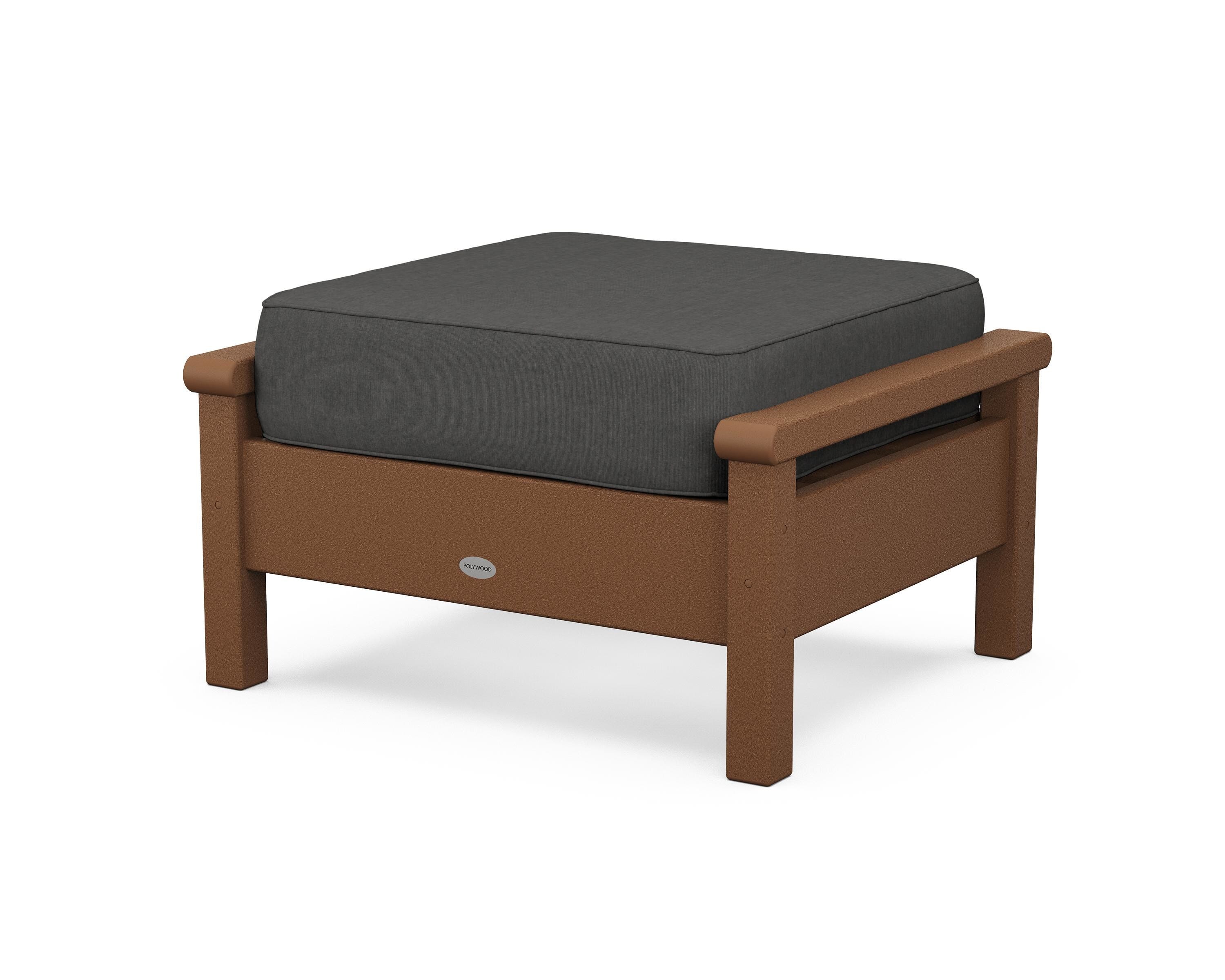 POLYWOOD® Harbour Deep Seating Ottoman in Teak / Spectrum Carbon