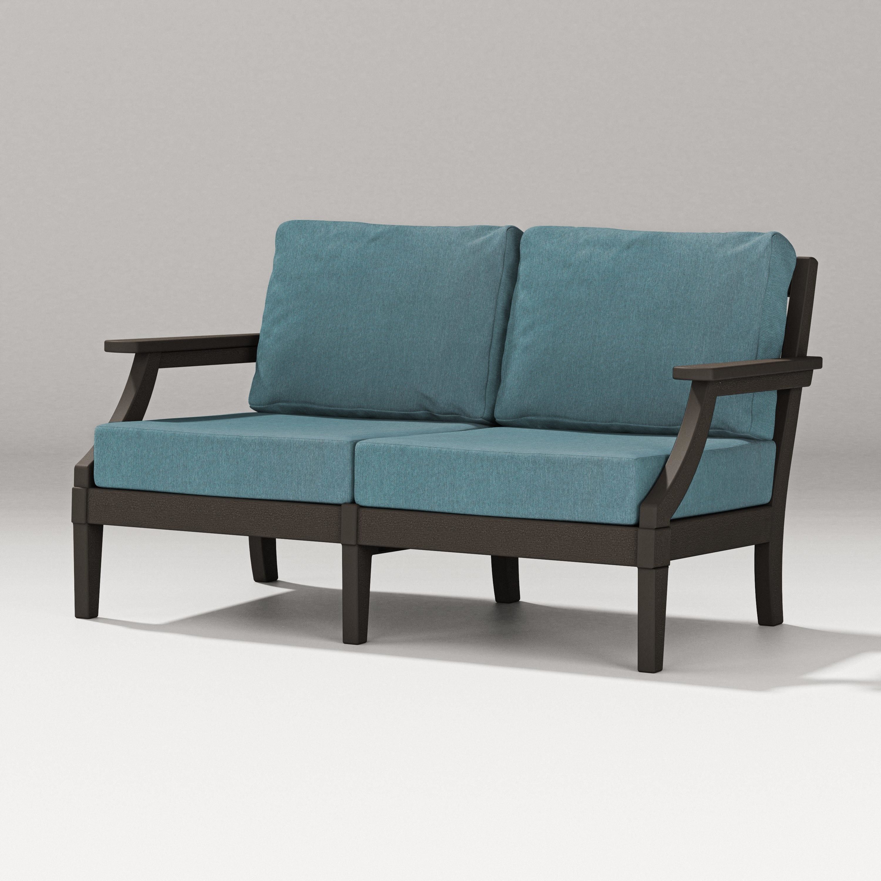 PW Designer Series Estate Loveseat in Vintage Coffee / Ocean Teal