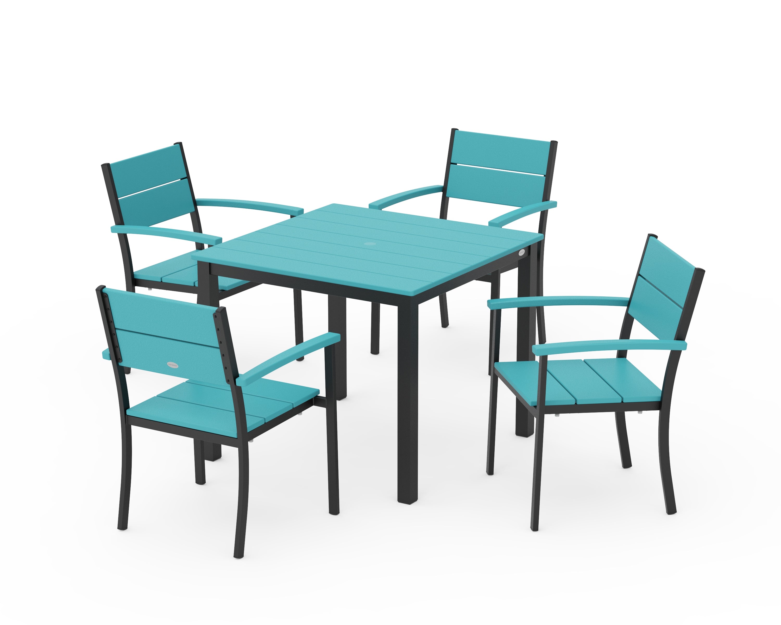 POLYWOOD® Main Street 5-Piece Dining Set in Black / Aruba