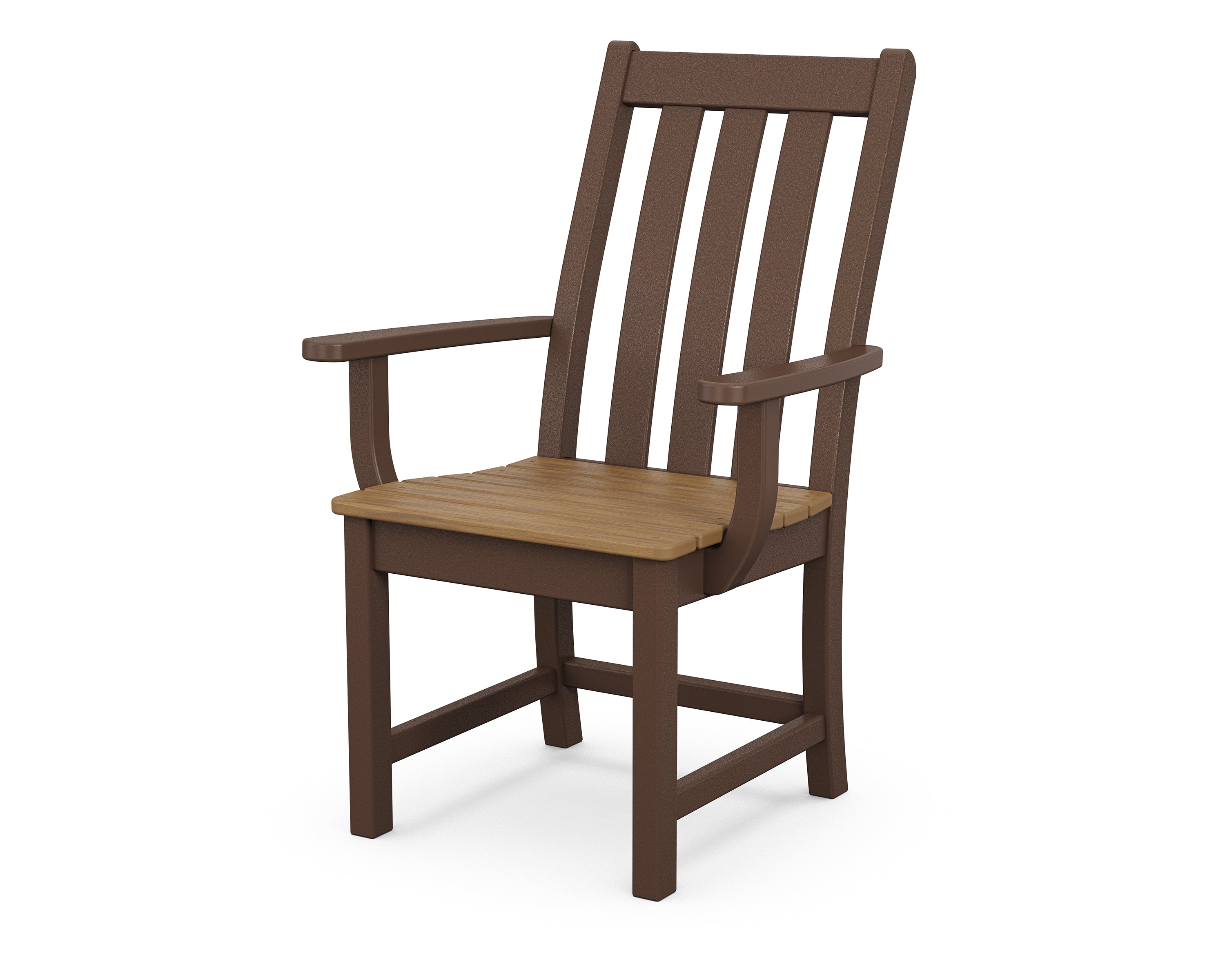 POLYWOOD® Vineyard Dining Arm Chair in Mahogany / Natural