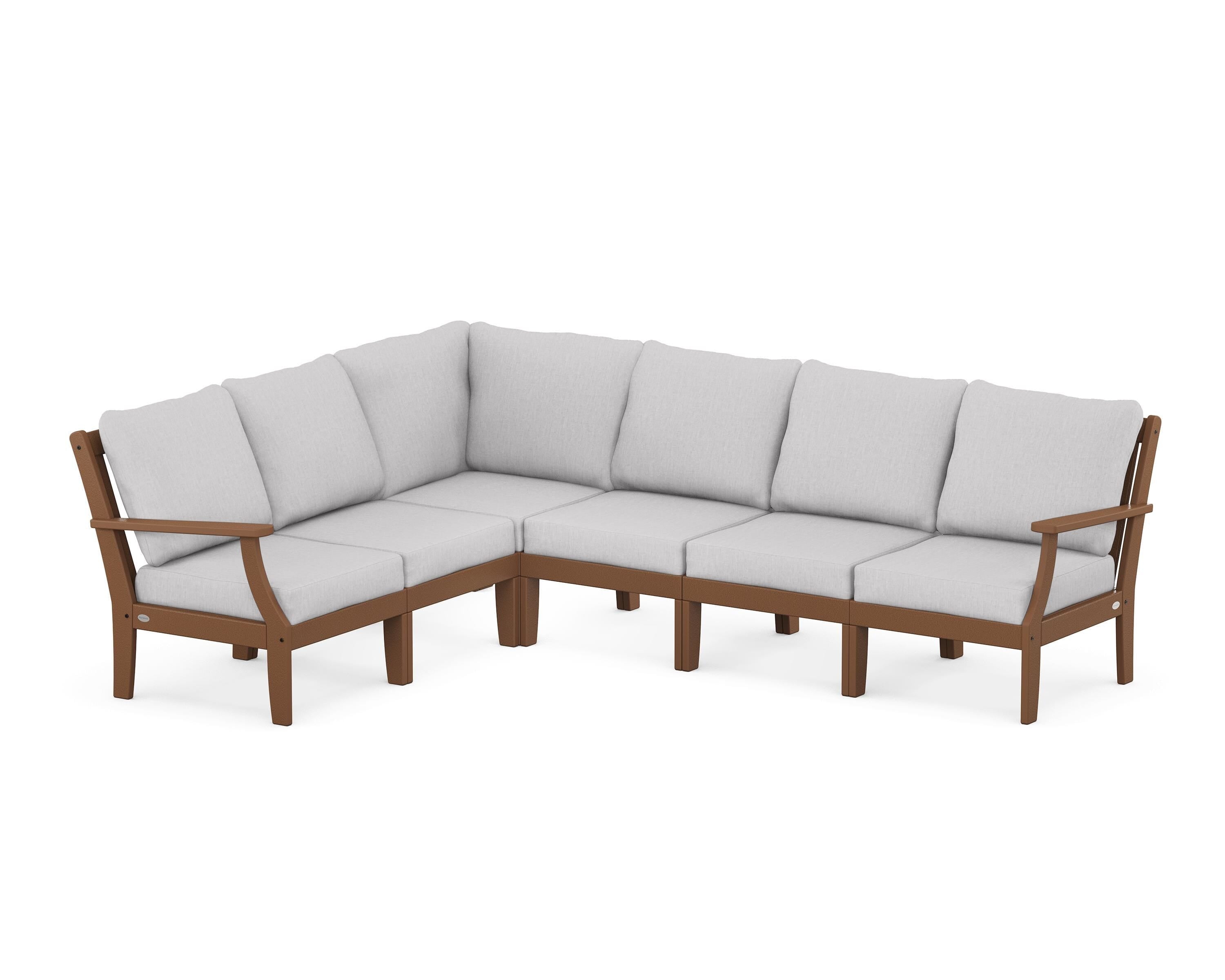 POLYWOOD® Braxton Modular 6-Piece Deep Seating Set in Teak / Granite