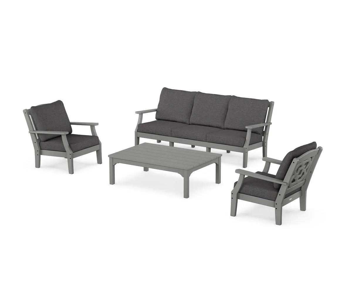 Chinoiserie 4-Piece Deep Seating Set with Sofa