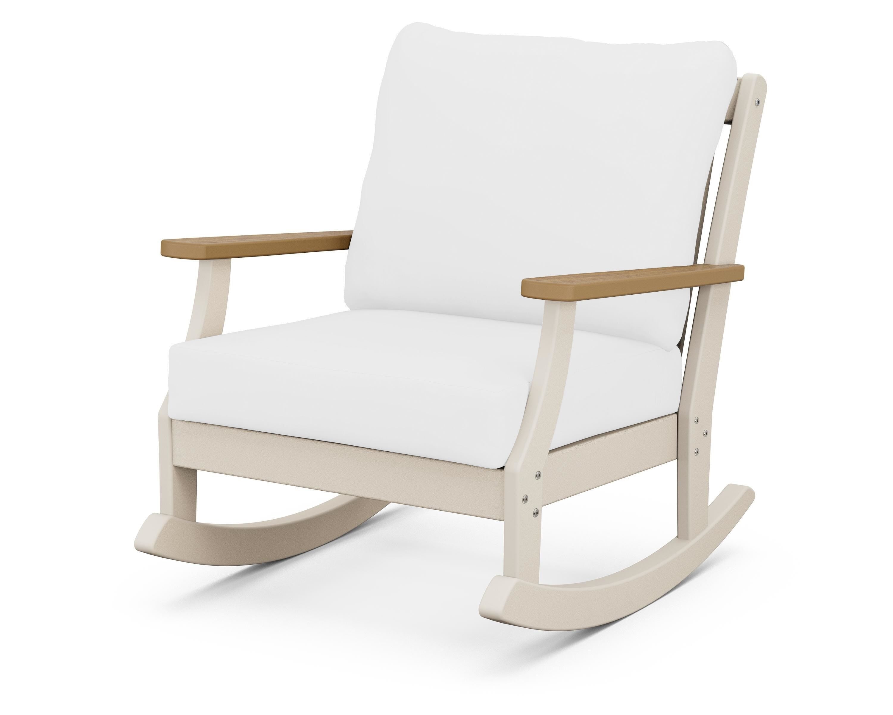 POLYWOOD® Braxton Deep Seating Rocking Chair in Sand / Natural / Natural