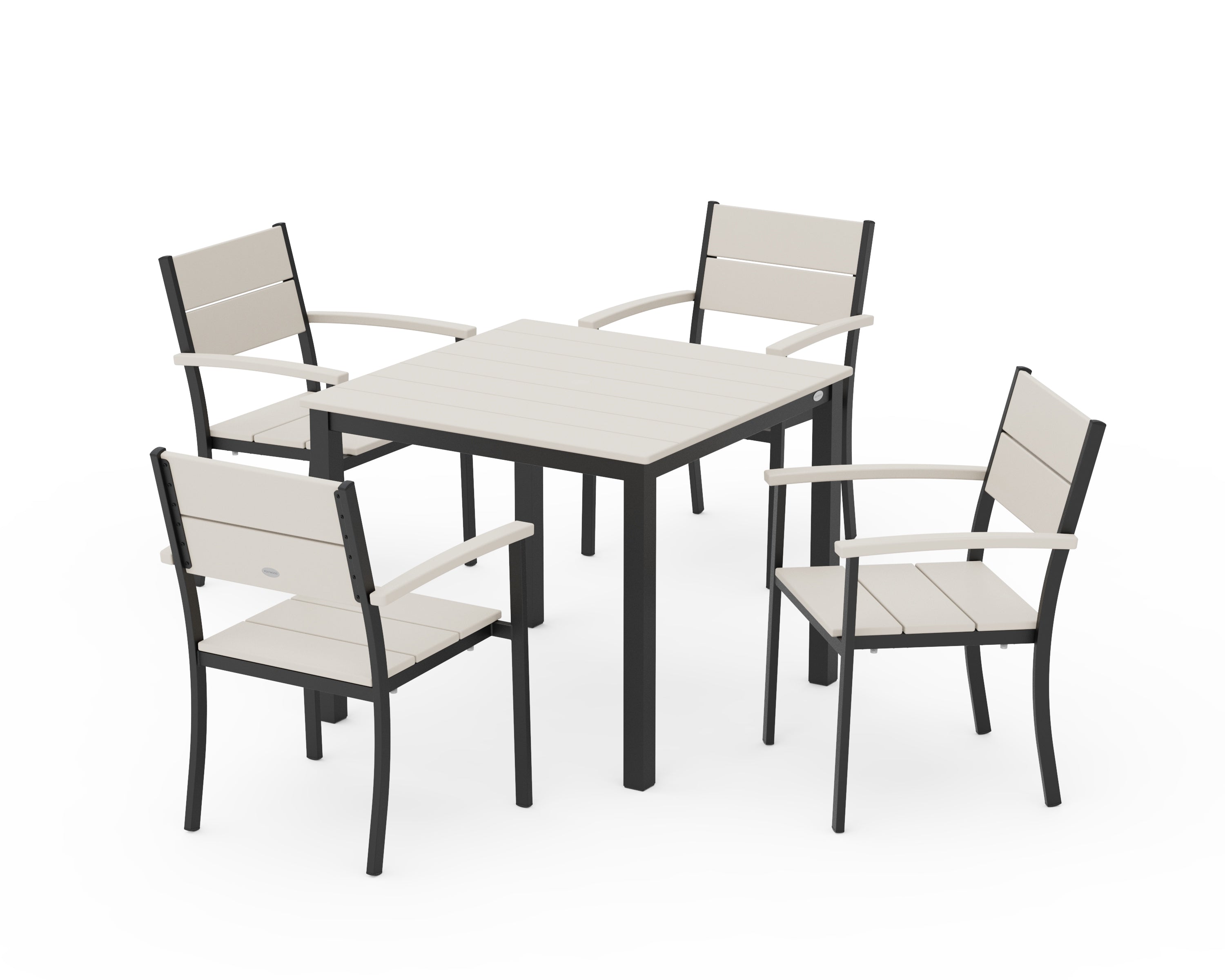 POLYWOOD® Main Street 5-Piece Dining Set in Black / Sand