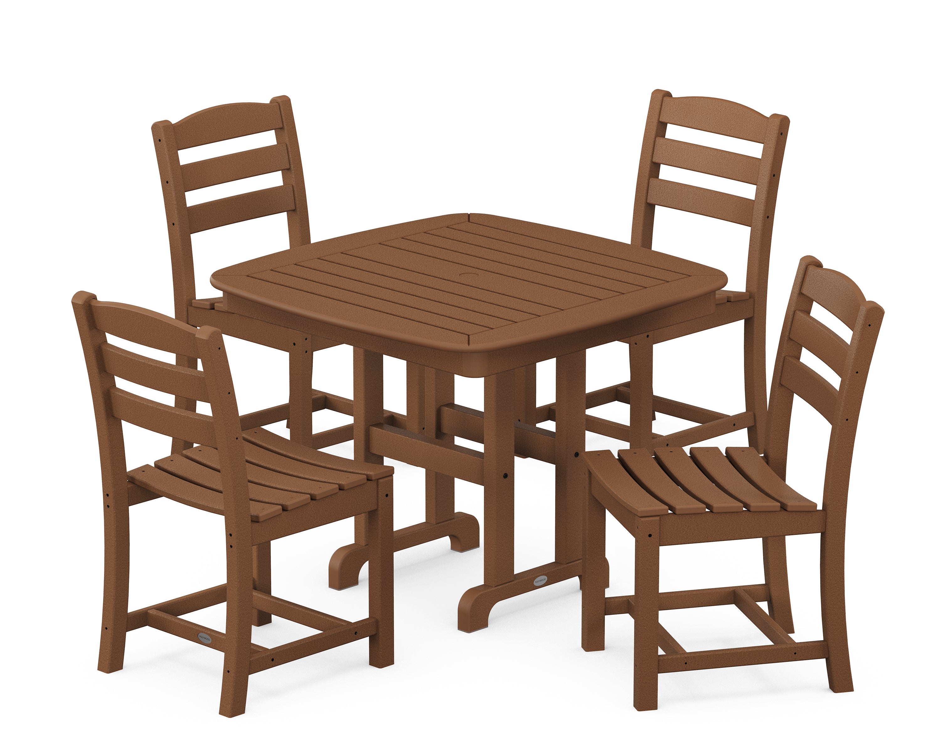 POLYWOOD® La Casa Café 5-Piece Side Chair Dining Set in Teak
