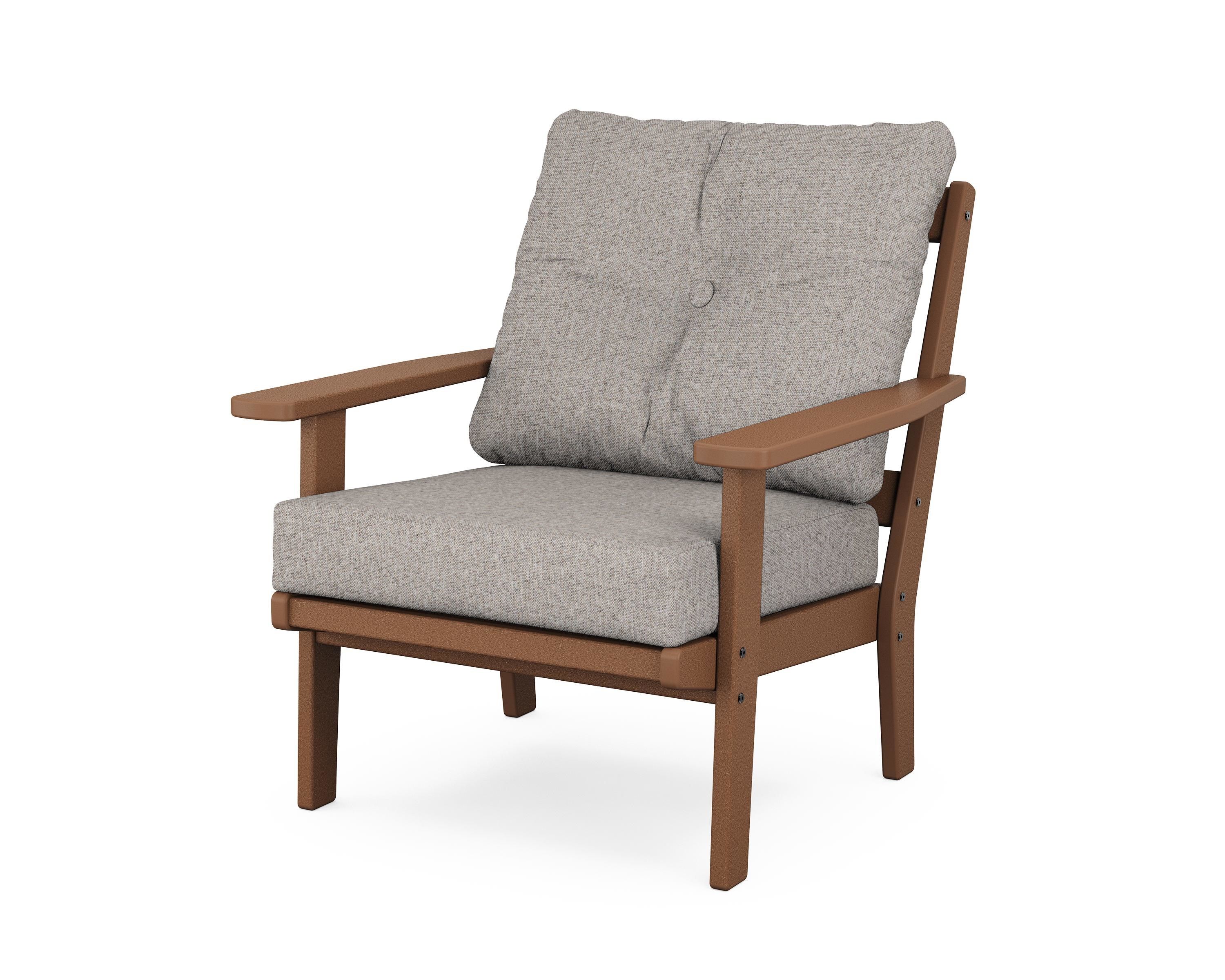 POLYWOOD® Oxford Deep Seating Chair in Teak / Weathered Tweed