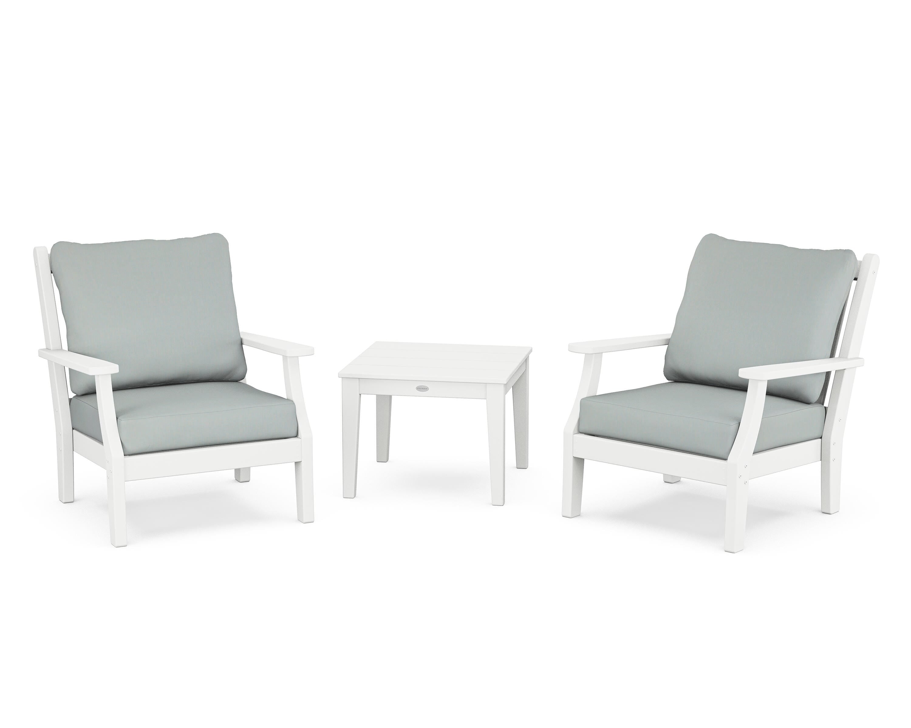 Country Living Wovendale 3-Piece Deep Seating Set in White / Spa