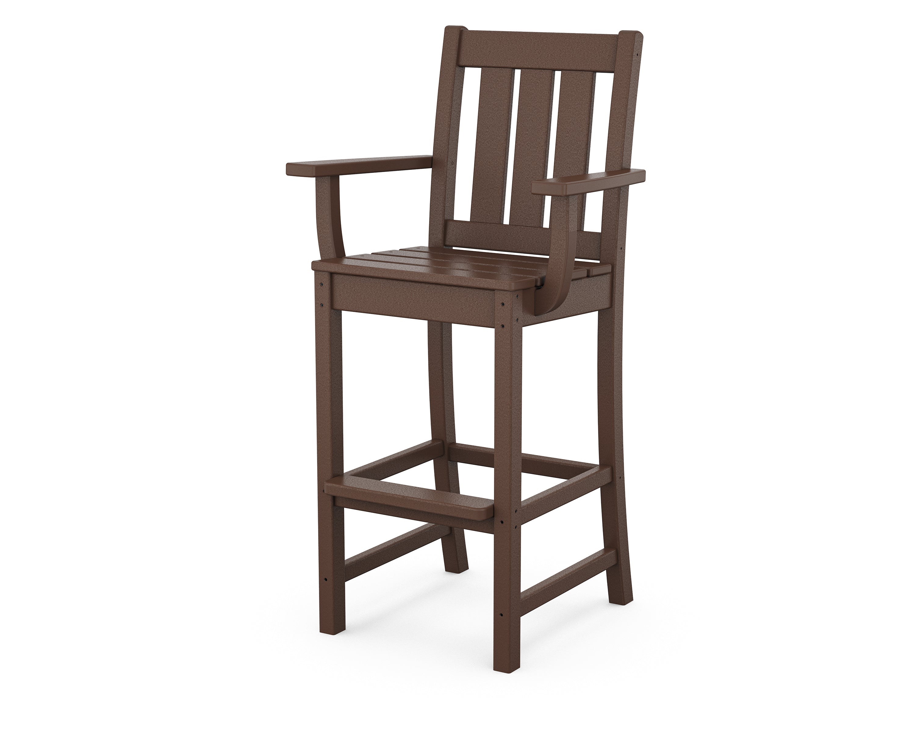 POLYWOOD® Oxford Bar Arm Chair in Mahogany