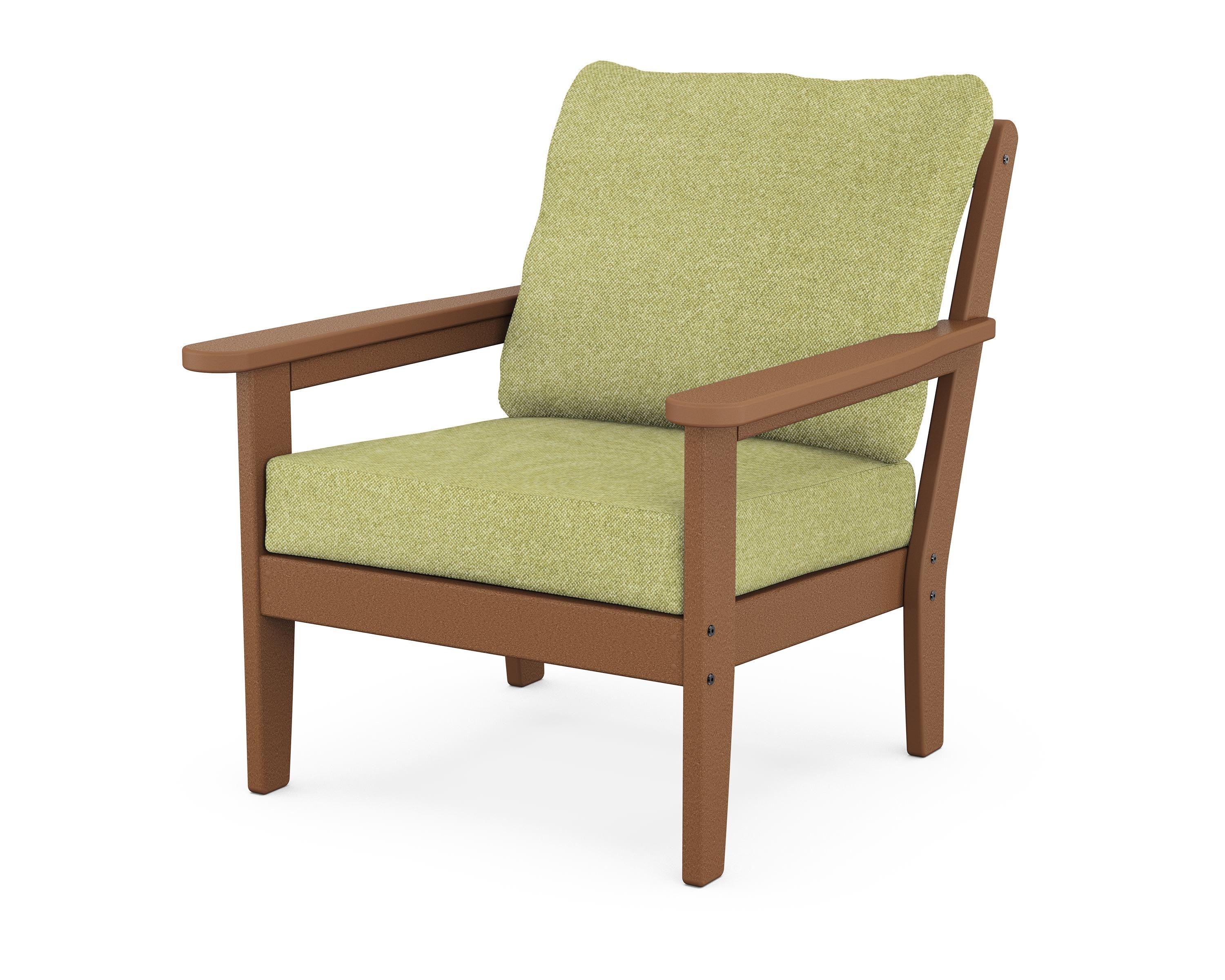 Country Living Cottage Deep Seating Chair in Teak / Chartreuse Boucle