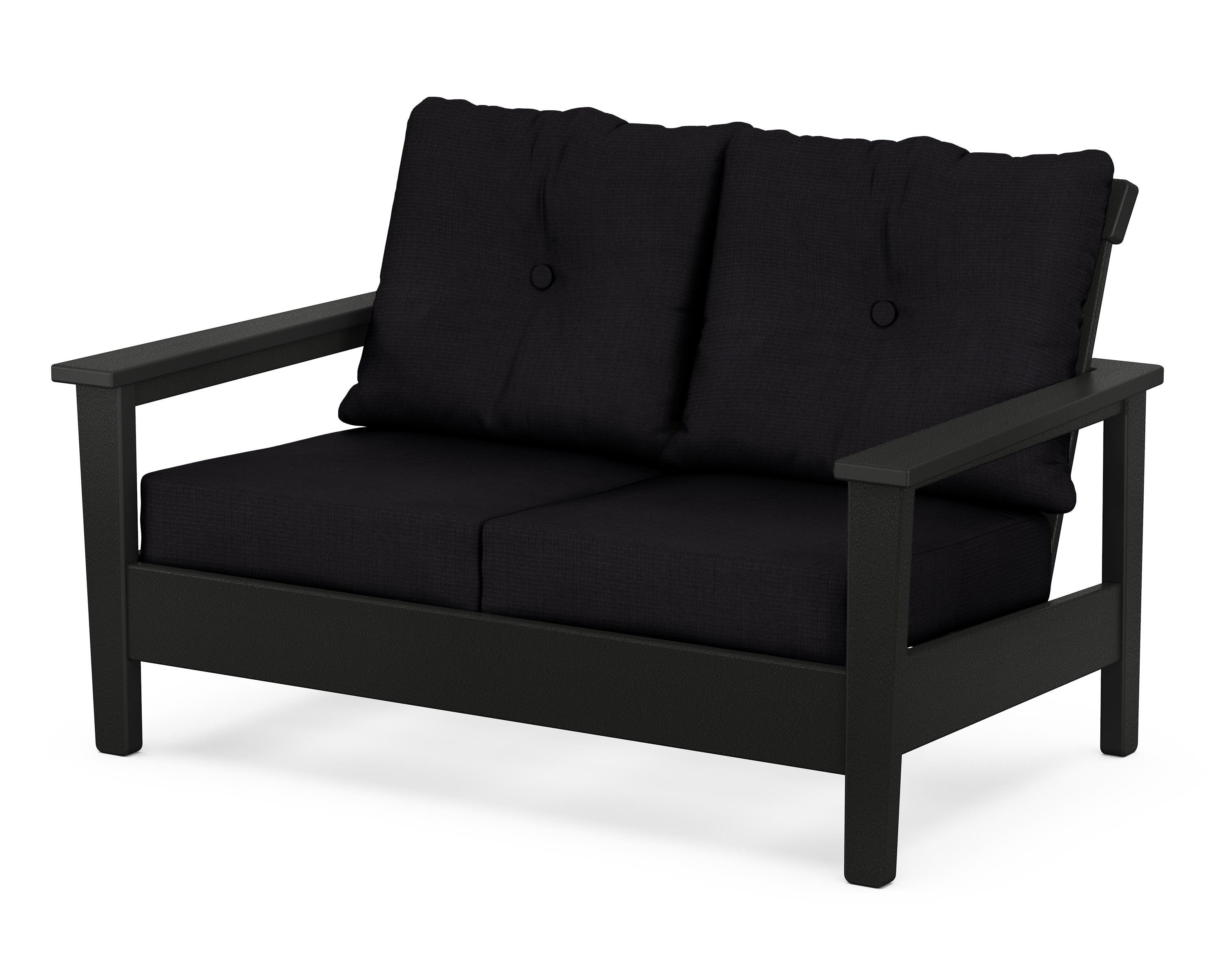 POLYWOOD® Prescott Deep Seating Loveseat in Black / Midnight Linen