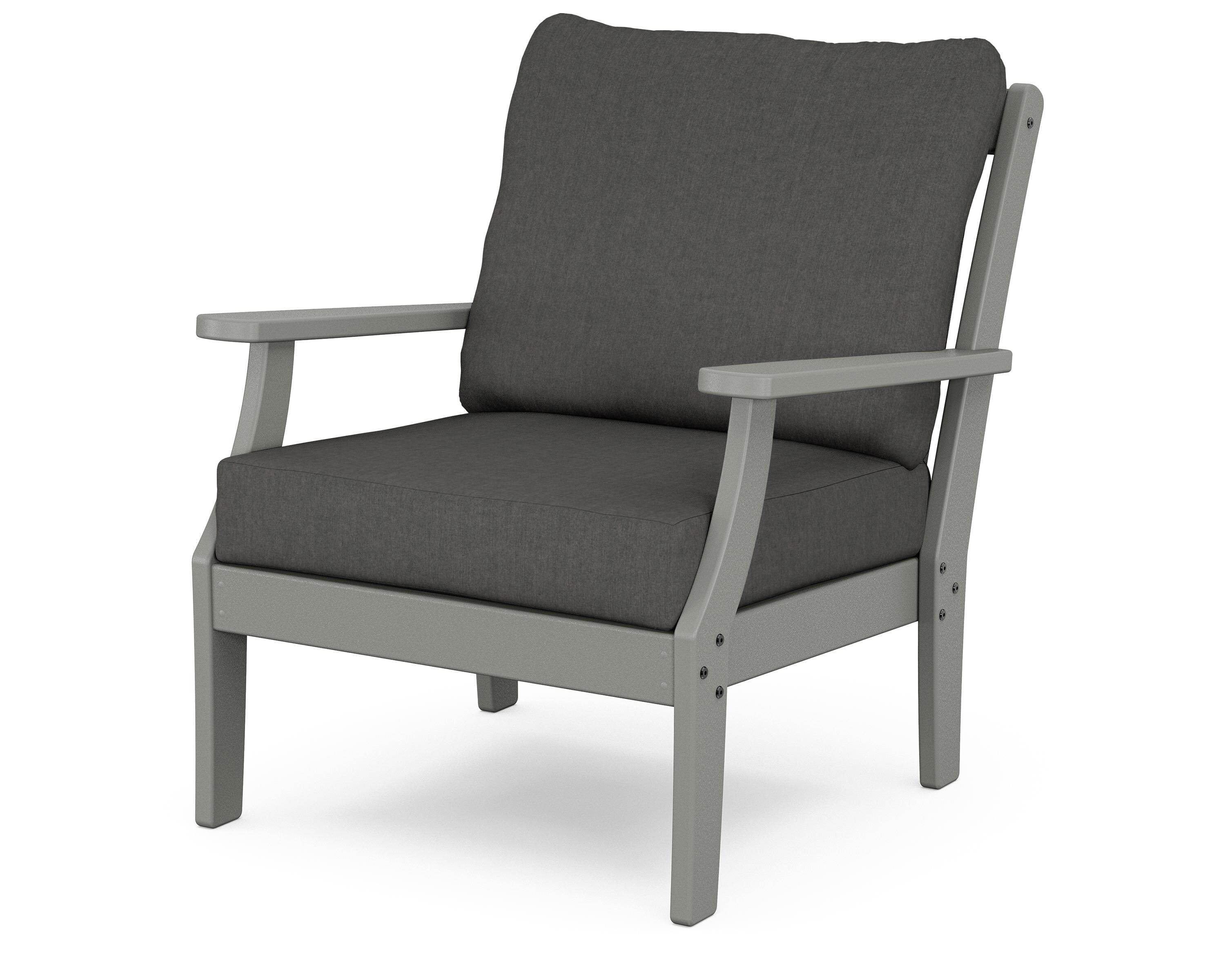 POLYWOOD® Braxton Deep Seating Chair in Slate Grey / Spectrum Carbon