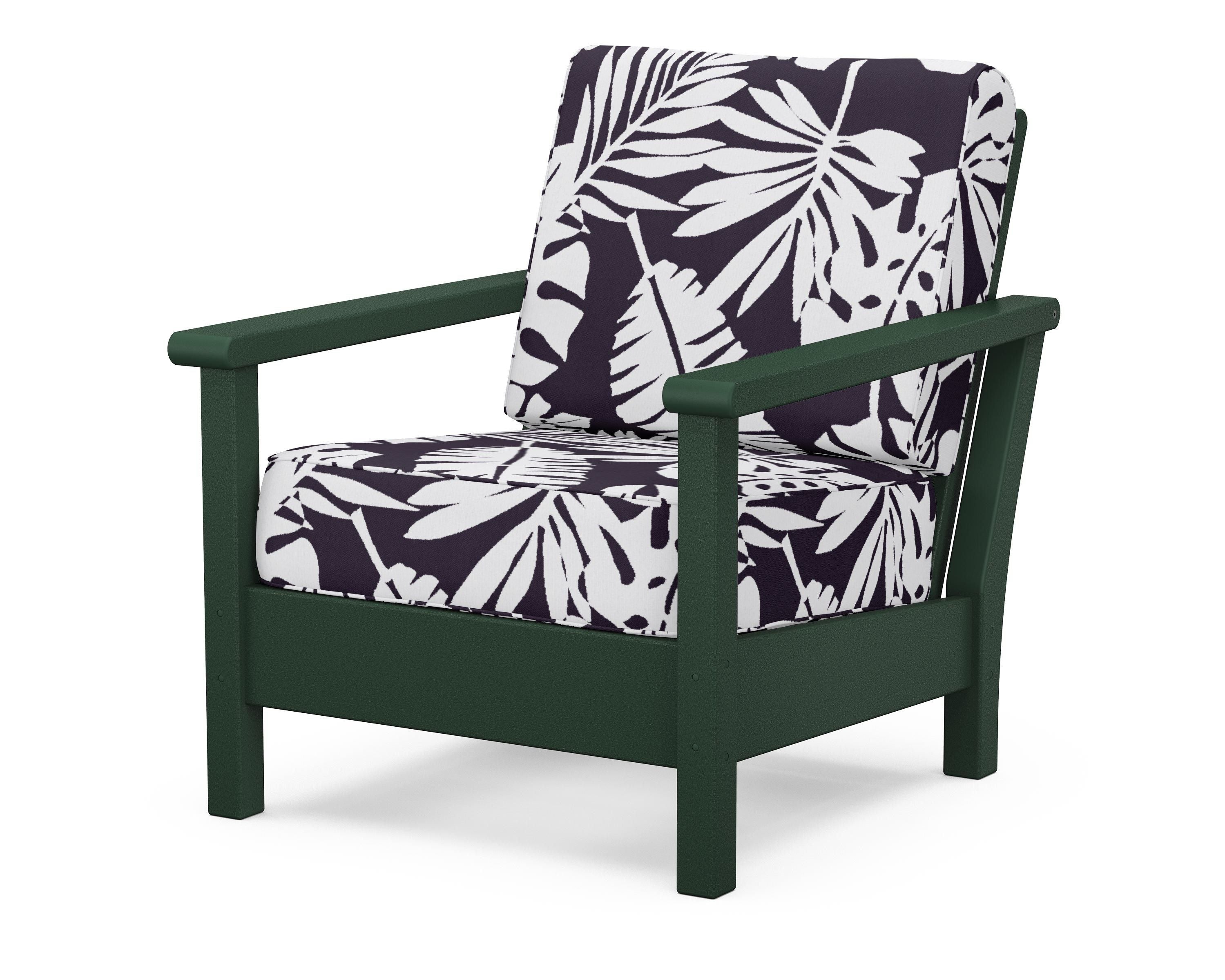 POLYWOOD® Harbour Deep Seating Chair in Green / Leaf Navy