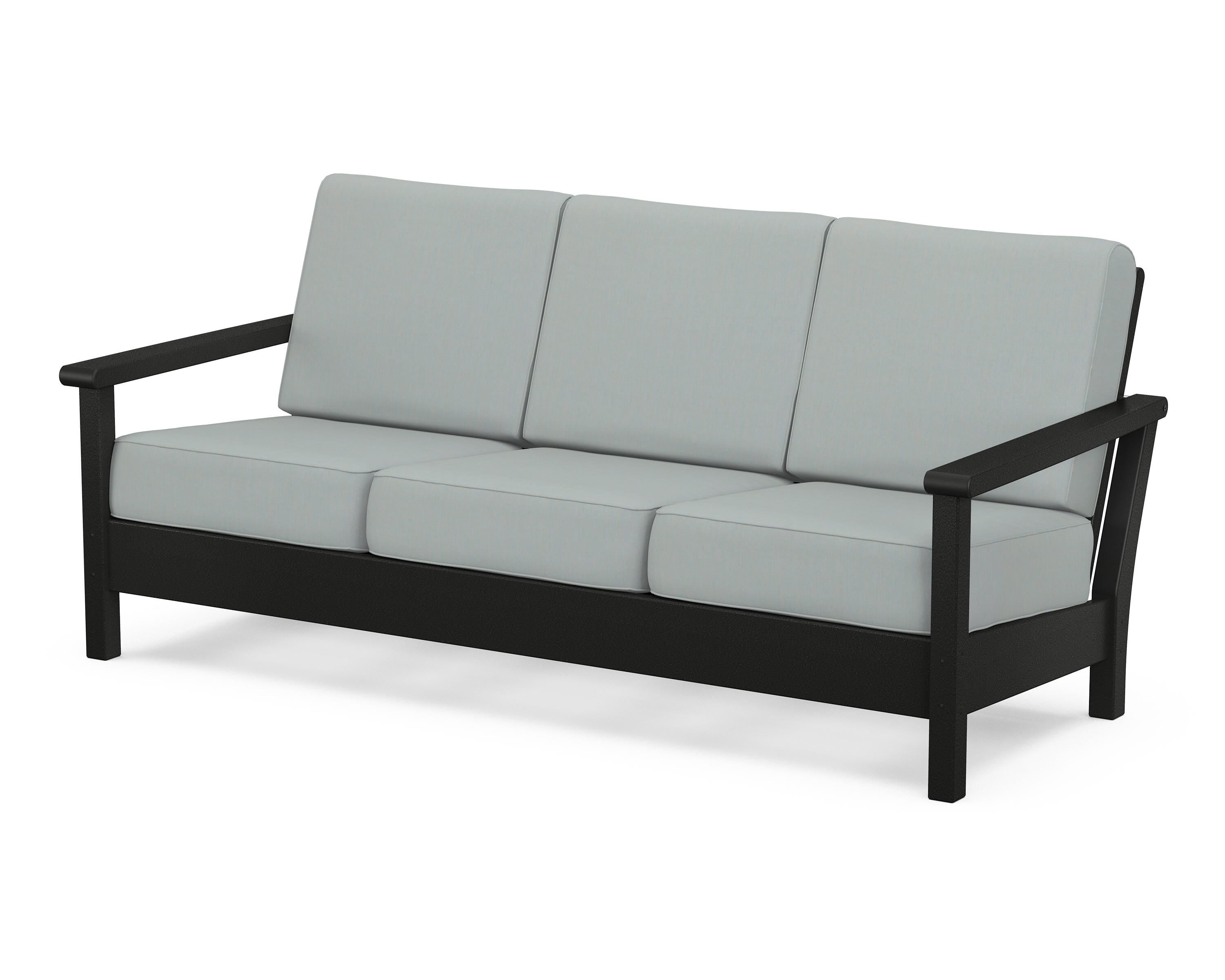 POLYWOOD® Harbour Deep Seating Sofa in Black / Spa