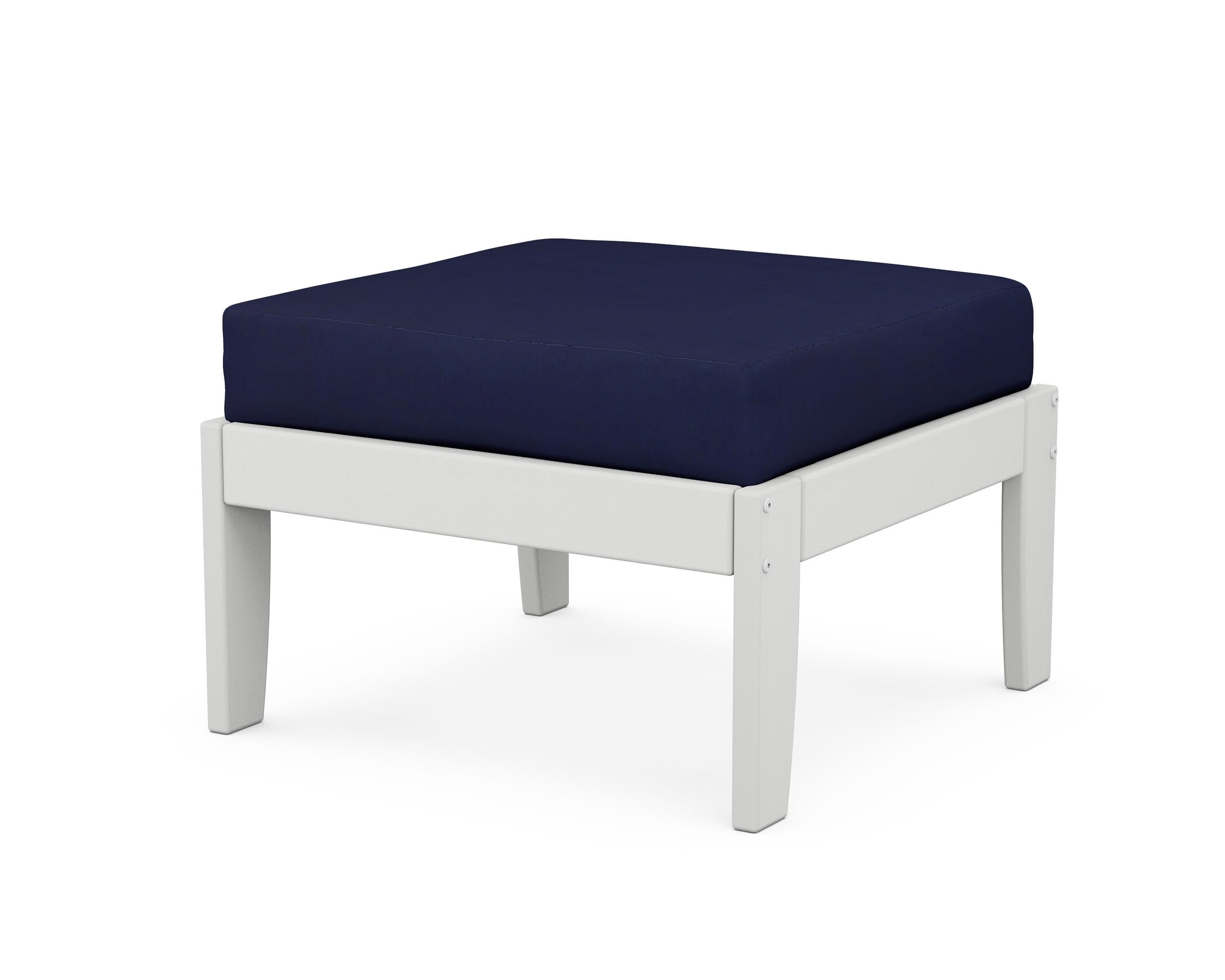 Unbranded Modular Ottoman - Classic in White / Navy