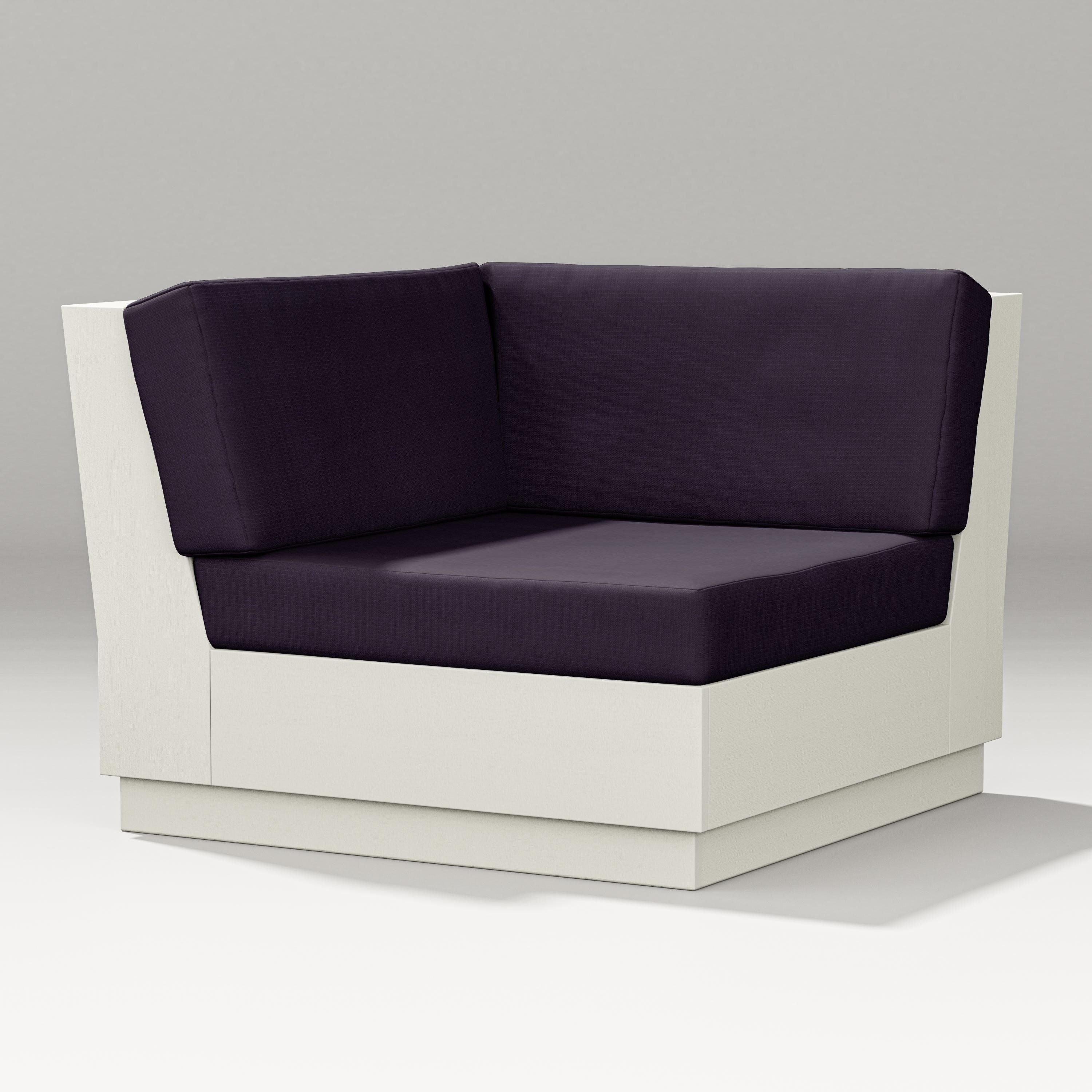 PW Designer Series Elevate Modular Corner Chair in Vintage White / Navy Linen