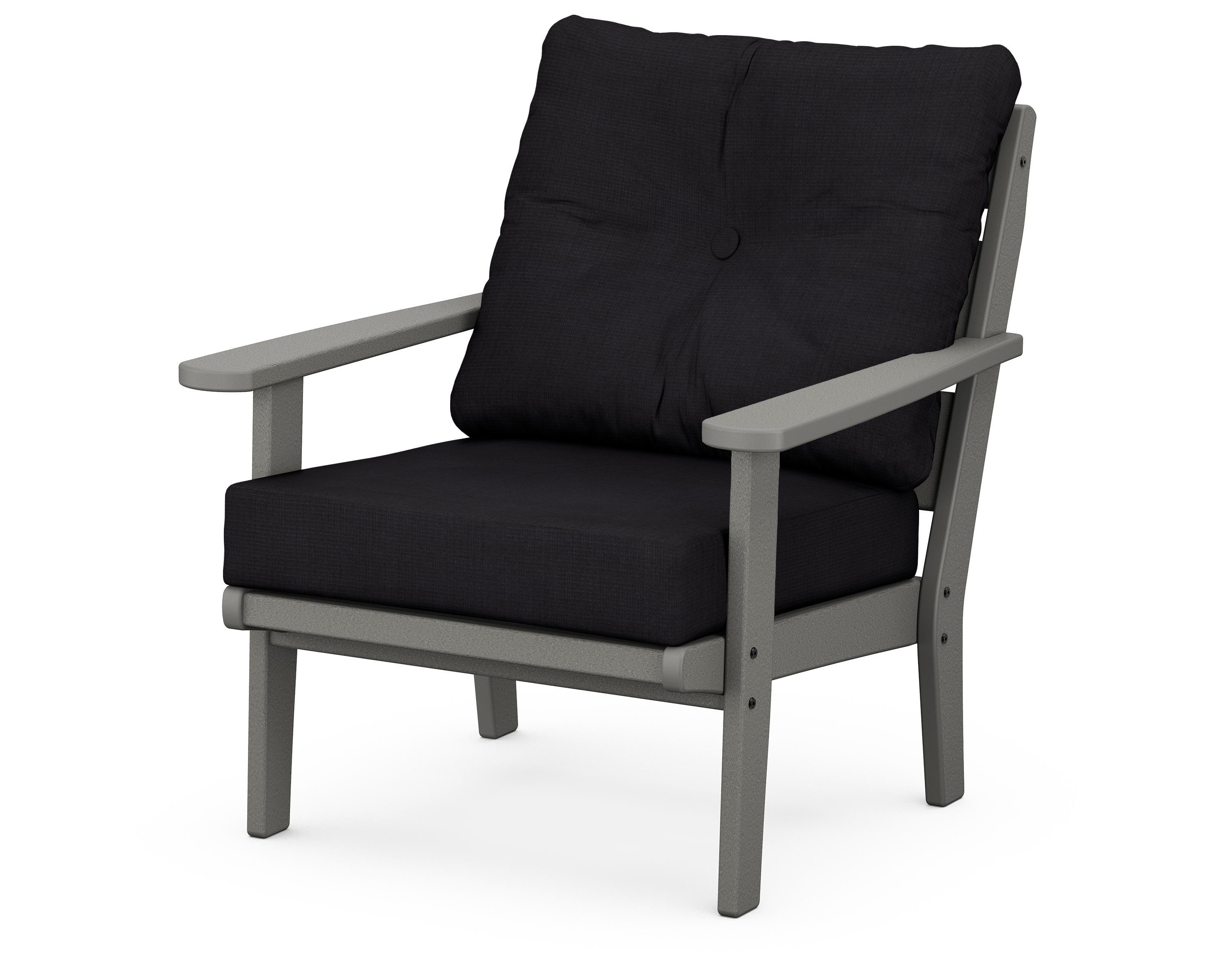 POLYWOOD® Lakeside Deep Seating Chair in Slate Grey / Midnight Linen