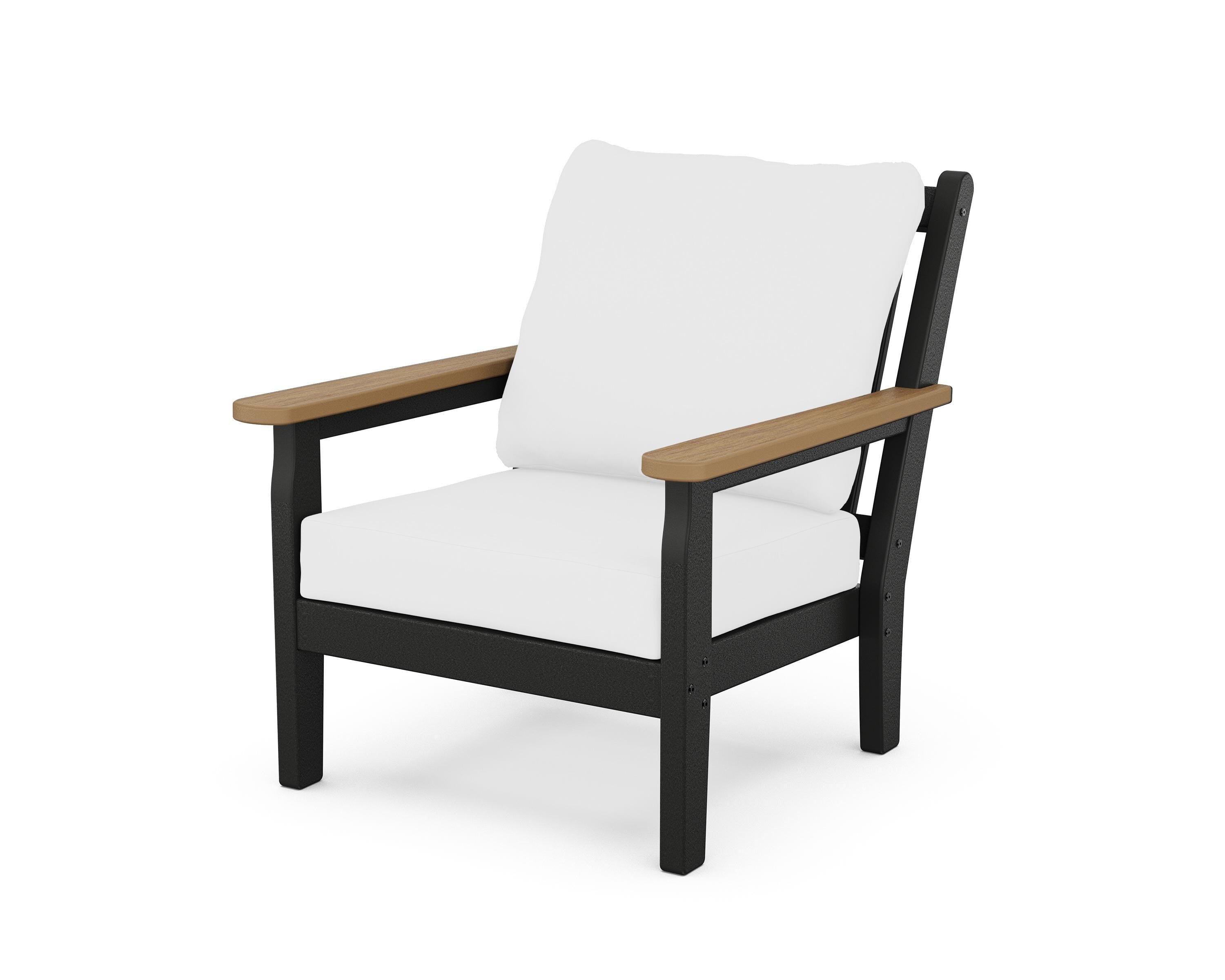 POLYWOOD® Chippendale Deep Seating Chair in Black / Natural / Natural